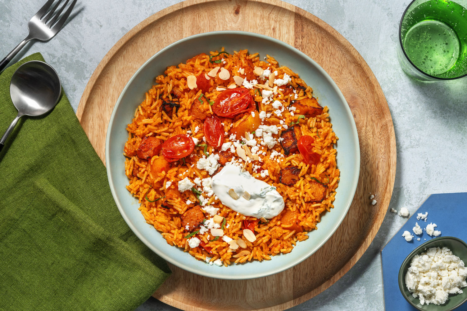 Harissa Veg Pilaf and Mint Yoghurt Recipe HelloFresh