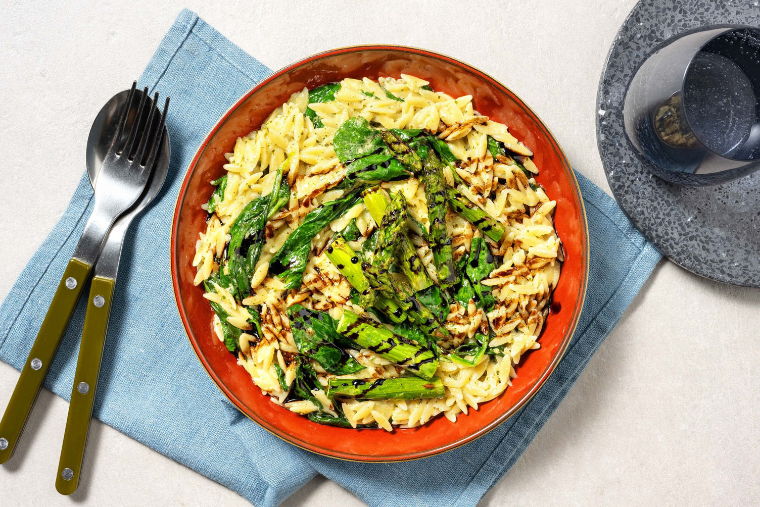 Creamy Pesto and Asparagus Orzo Recipe HelloFresh