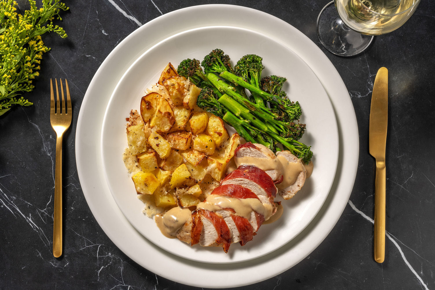 Serrano Ham Wrapped Chicken Breast and Creamy Sauce Recipe HelloFresh