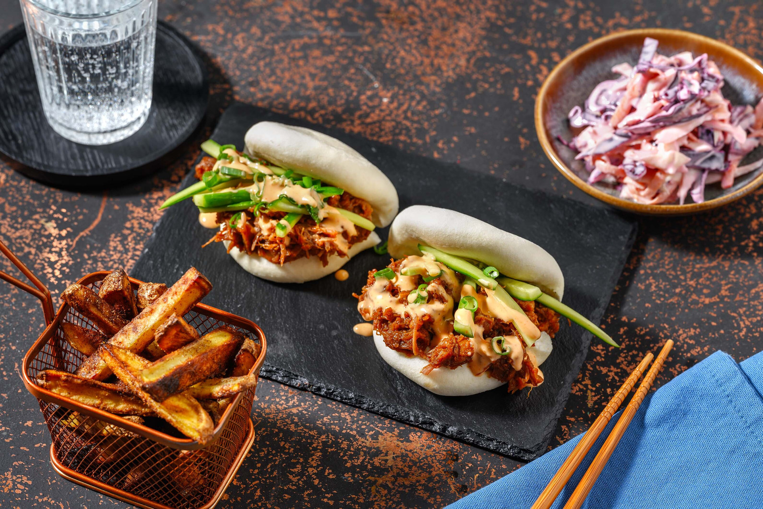 Teriyaki Pulled Pork Bao Buns And Spiced Chips Recipe | HelloFresh