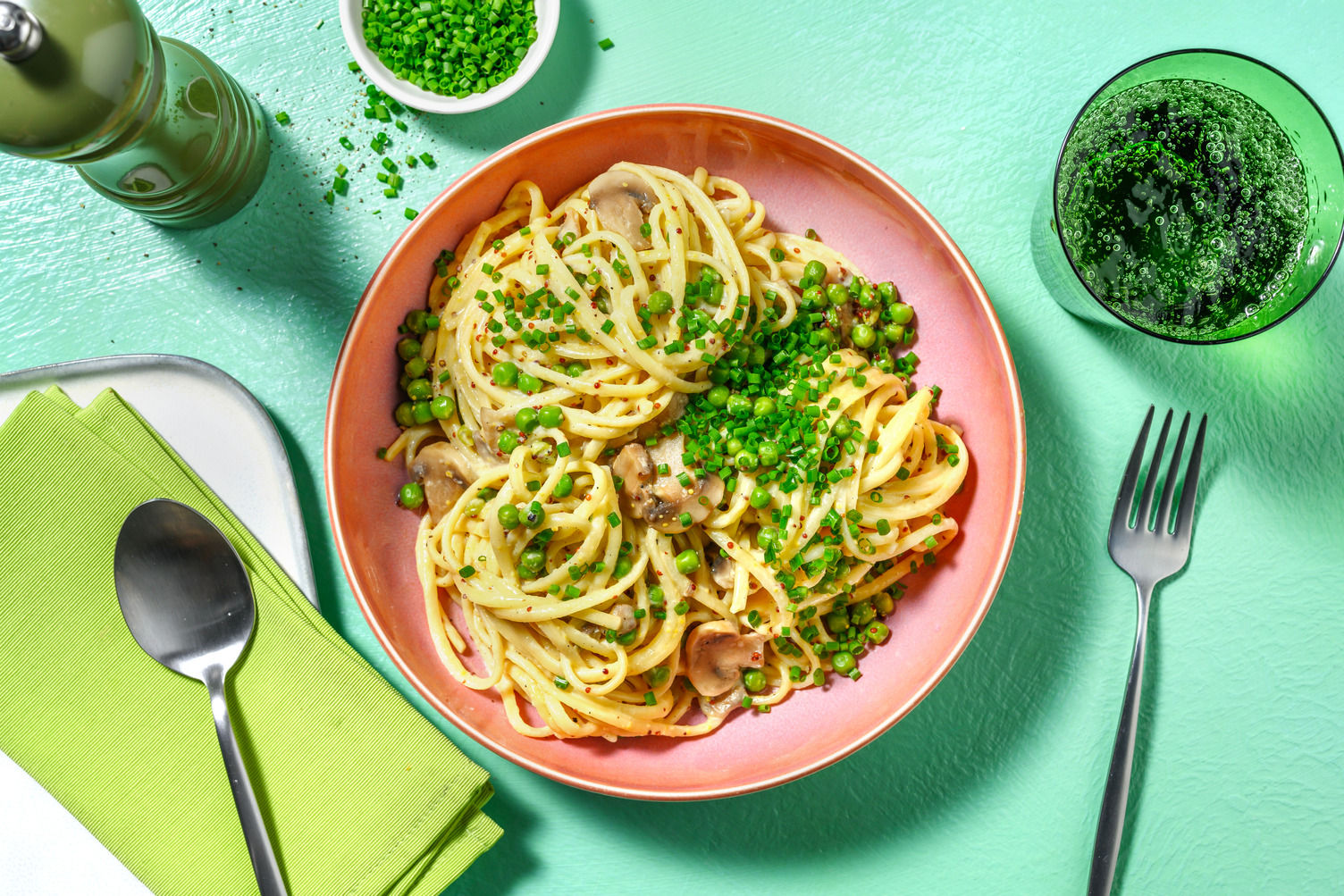 Creamy Mustard Pea and Mushroom Linguine Recipe HelloFresh