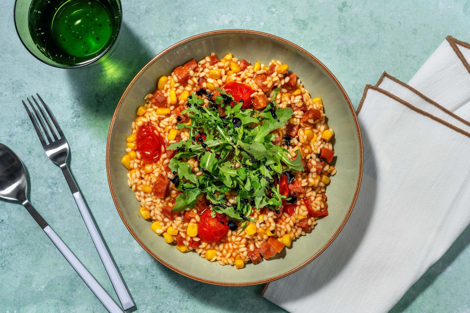 OvenBaked Chorizo and Sweetcorn Risotto Recipe HelloFresh