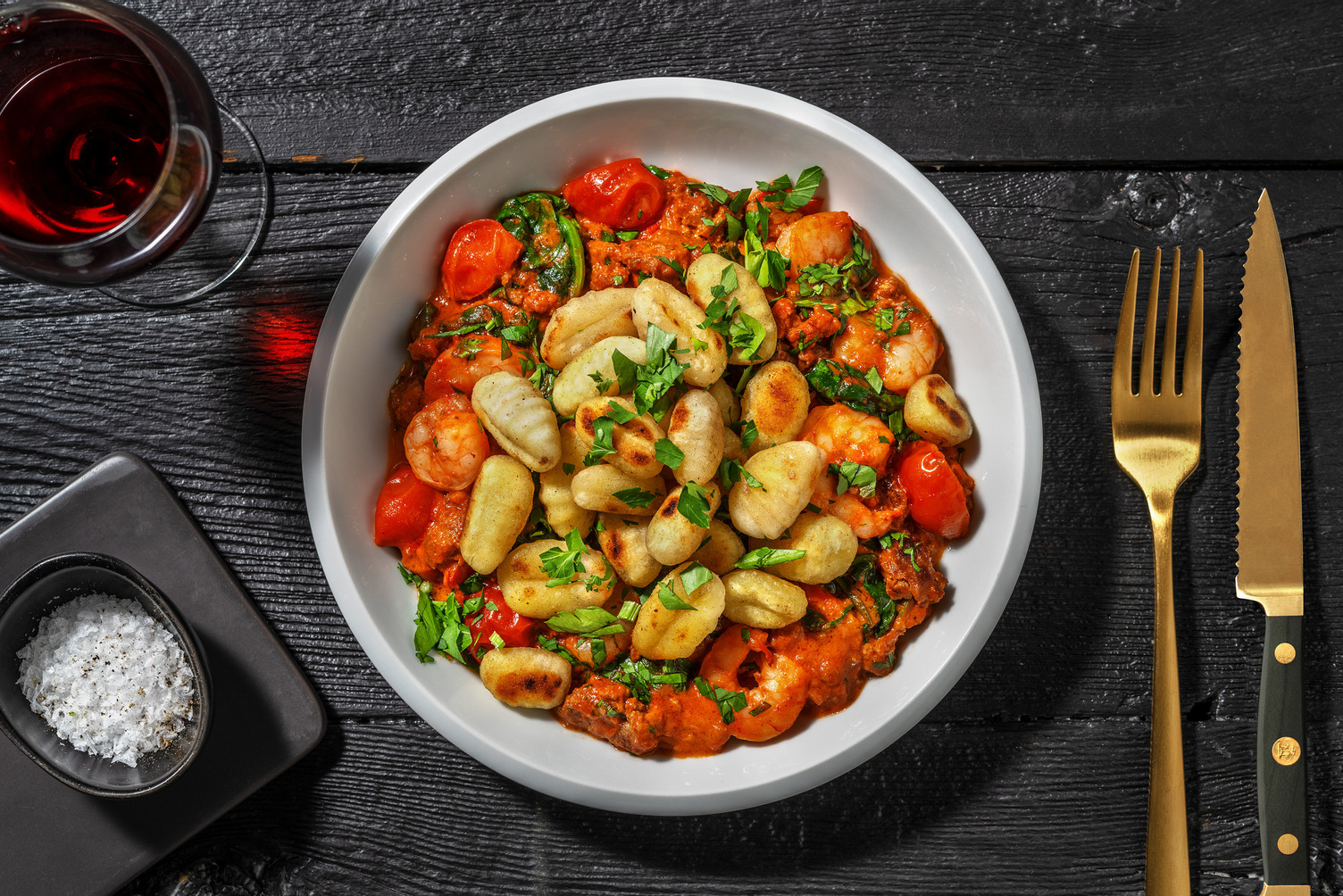 Krokant Gebakken Gnocchi Met Merguez En Garnalen Recept Hellofresh