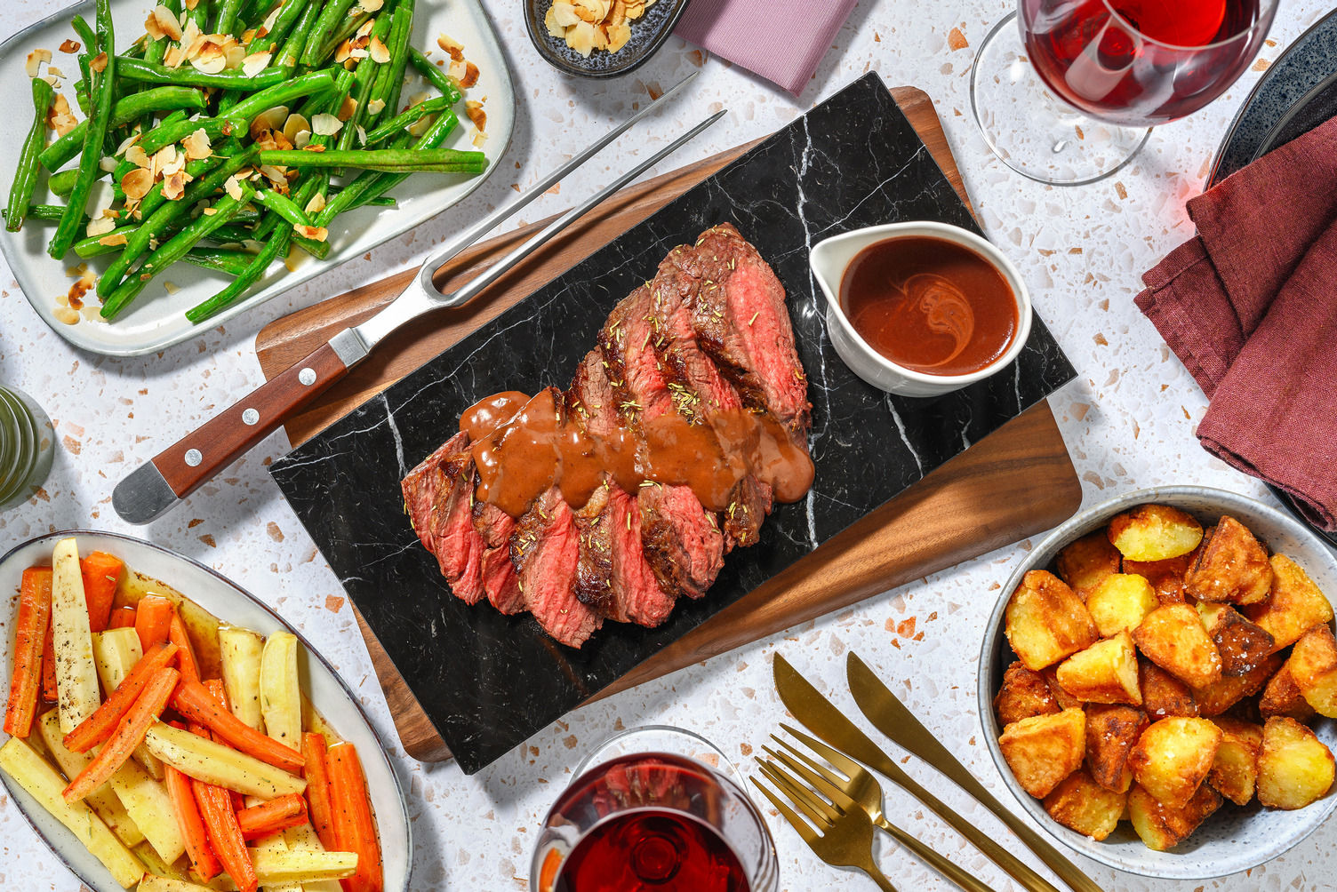 Rosemary Roast Beef and Red Wine Jus Recipe HelloFresh