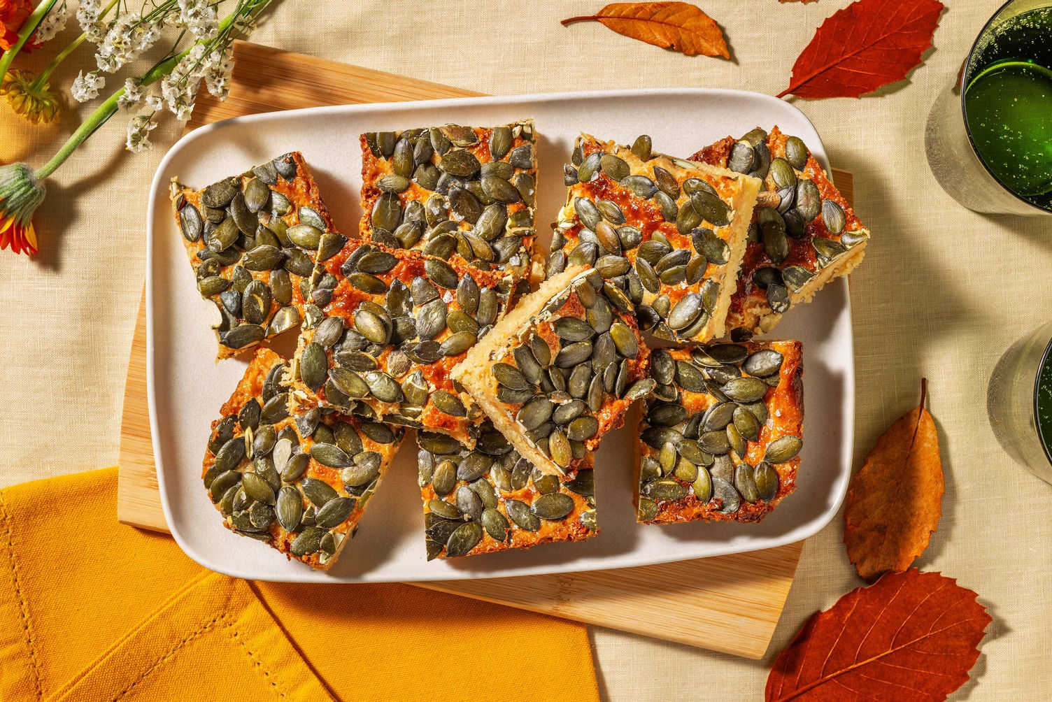 Sweet and Salty CaramelPumpkin Seed Bars Recipe HelloFresh