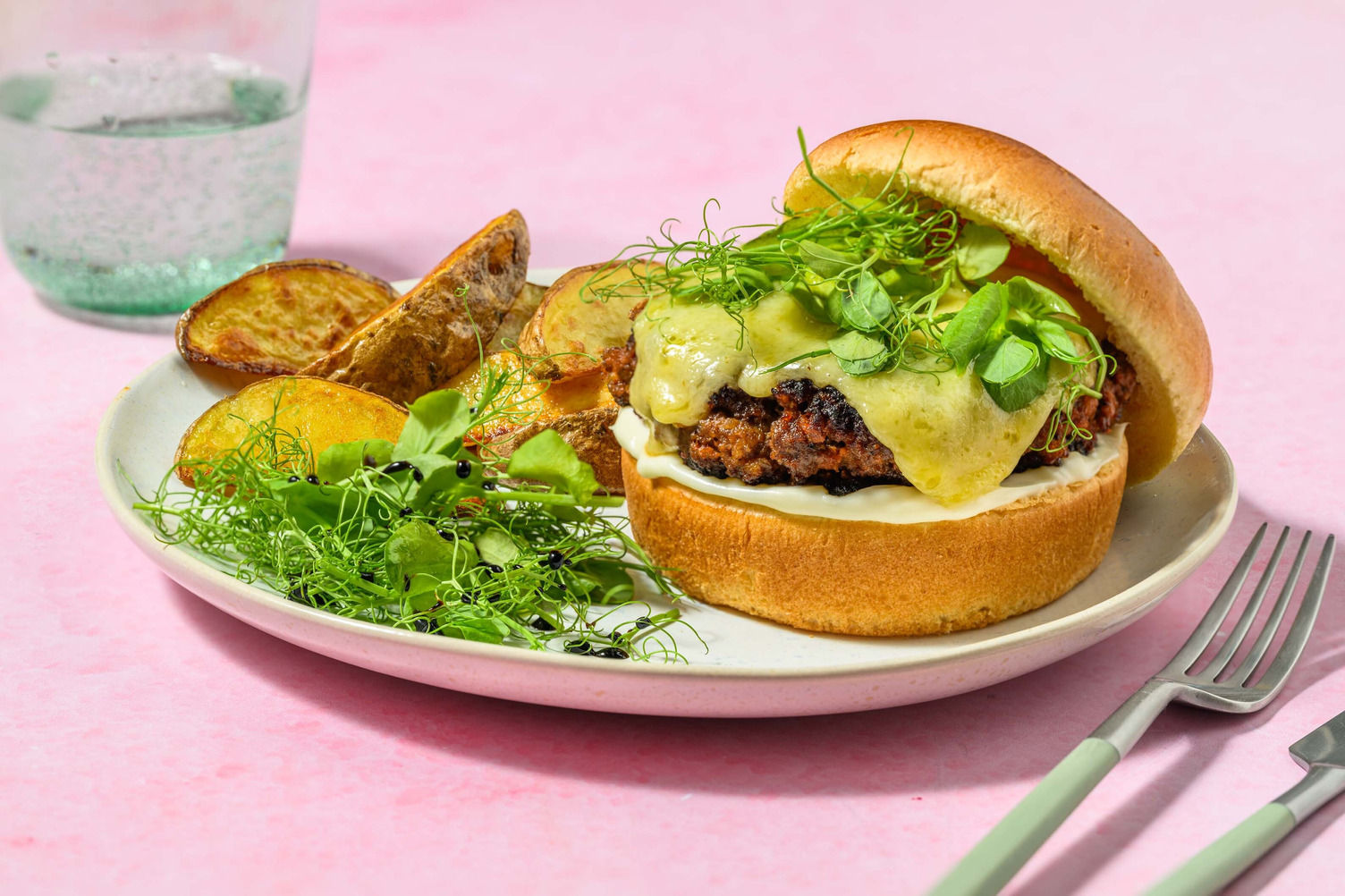 Cheesy Melt in the Middle Beef Burger Recipe | HelloFresh