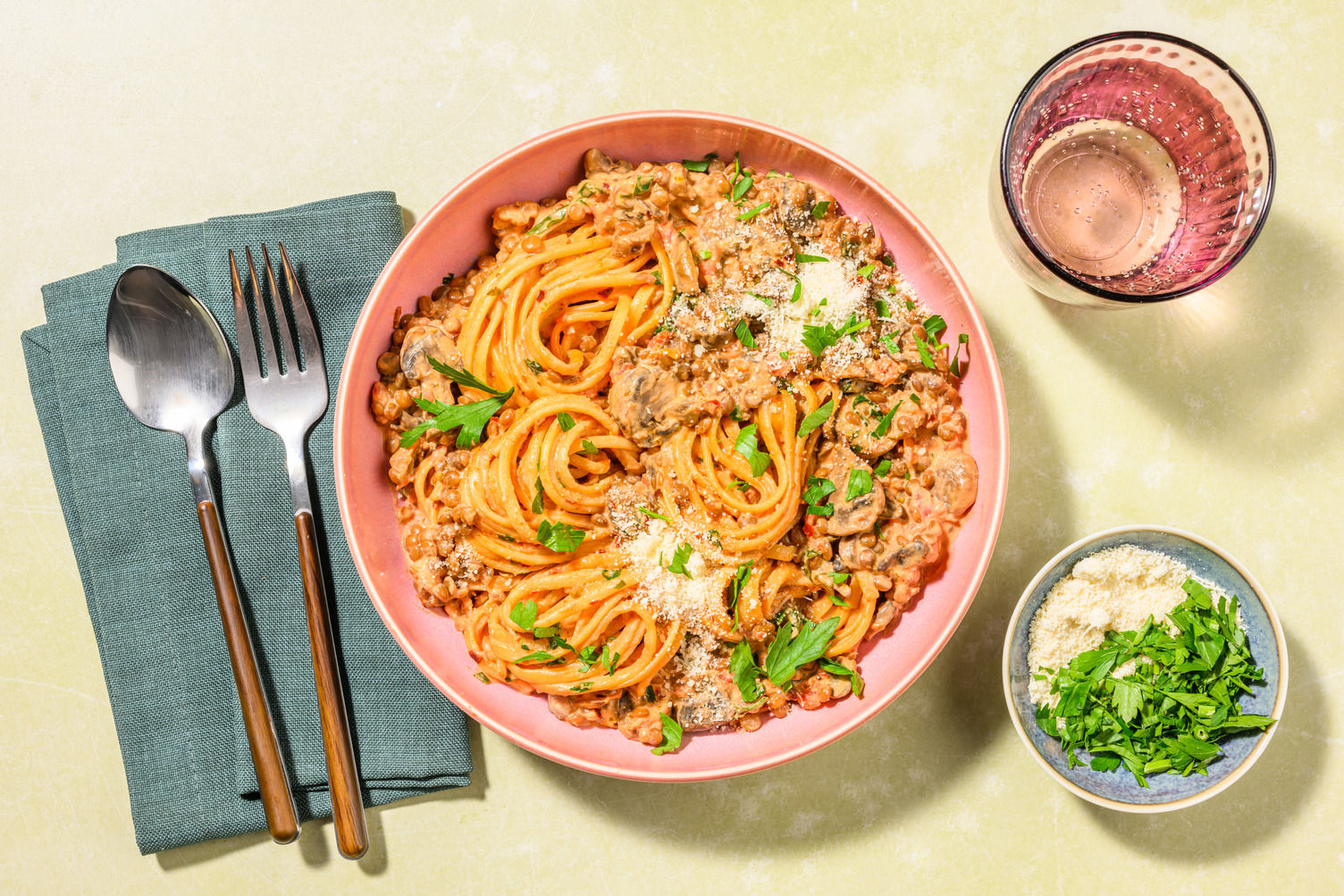 Lentil Ragu Linguine with Mozzarella Recipe | HelloFresh