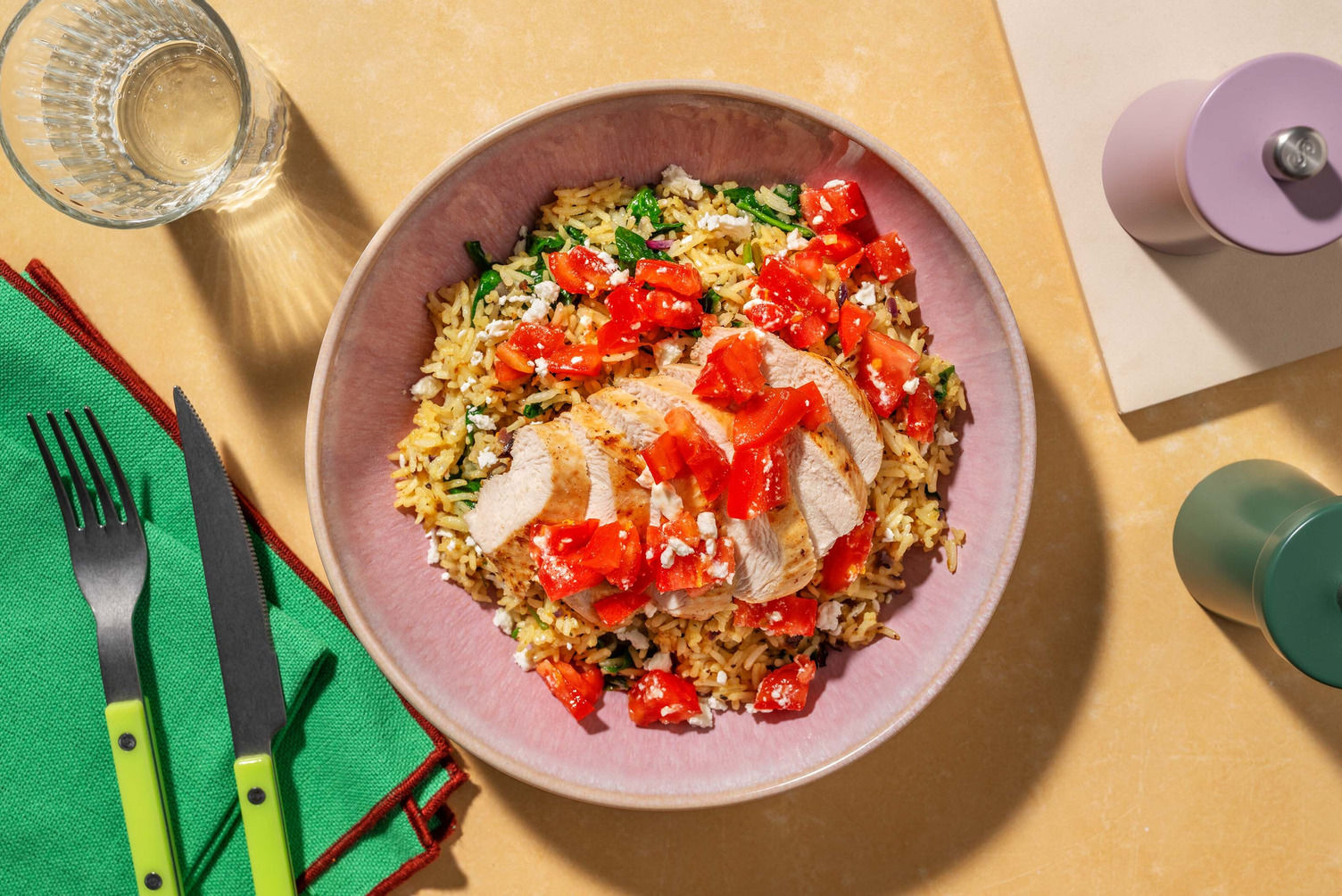 Lemony Mediterranean Chicken and Rice Recipe | HelloFresh