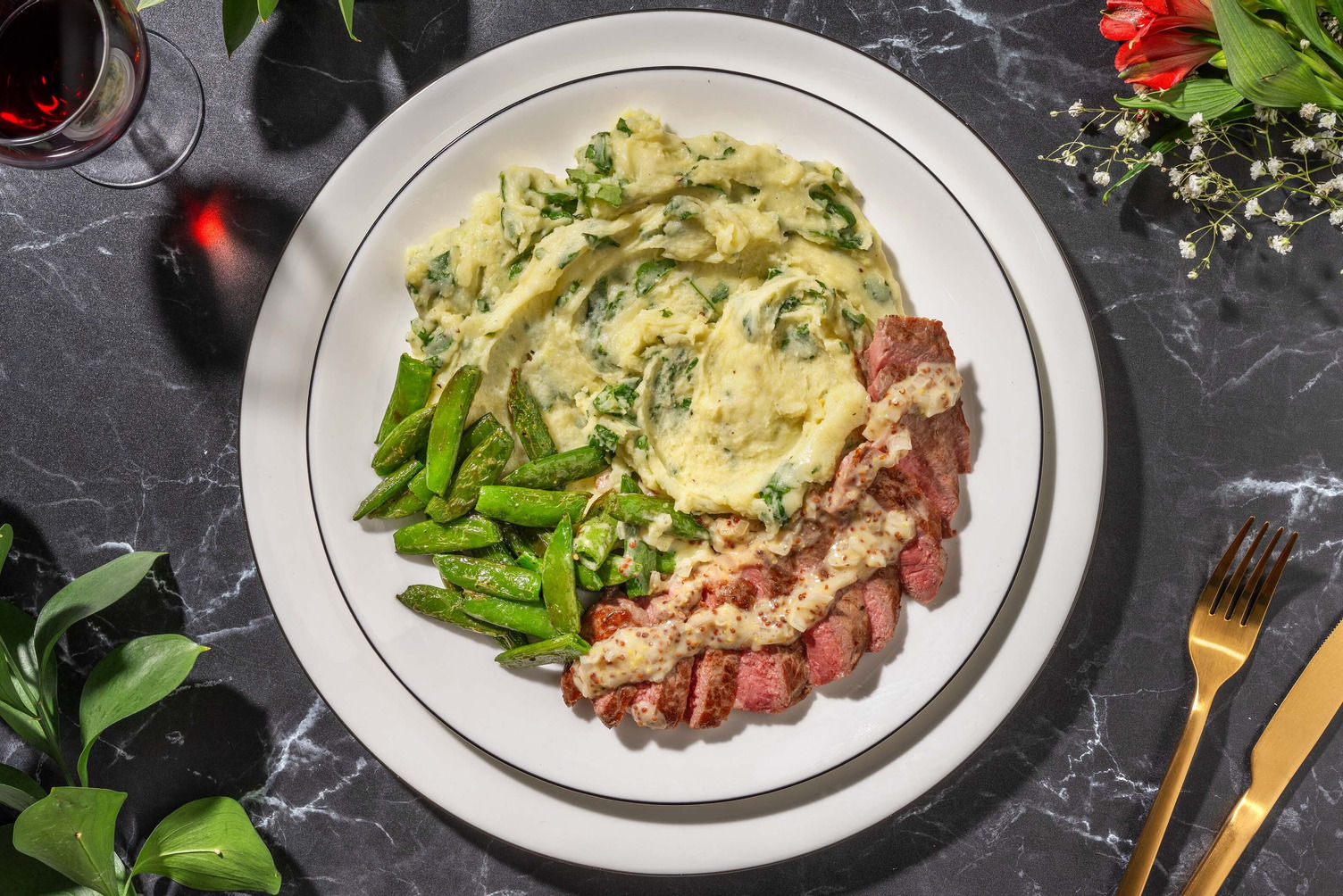 Double Steak and Creamy Mustard Pan Sauce Recipe HelloFresh