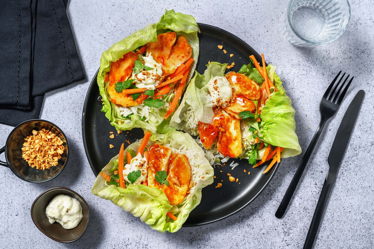 Fresh SweetChili Halloumi Lettuce Wraps Recipe HelloFresh