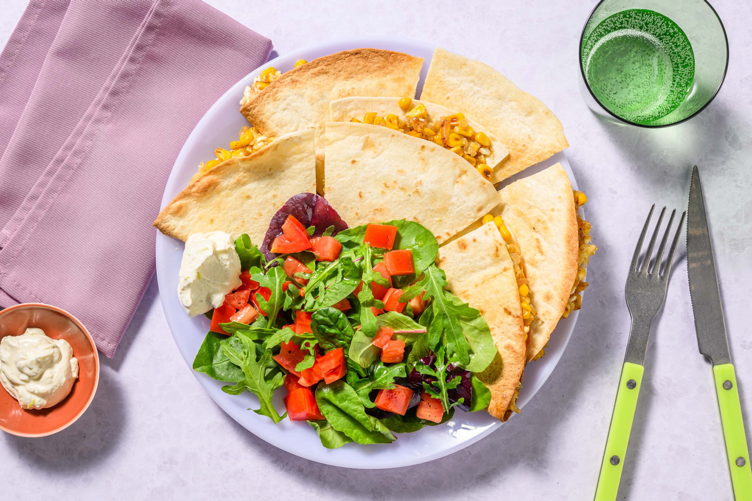 Cheesy Charred Chorizo And Corn Quesadillas Recipe 