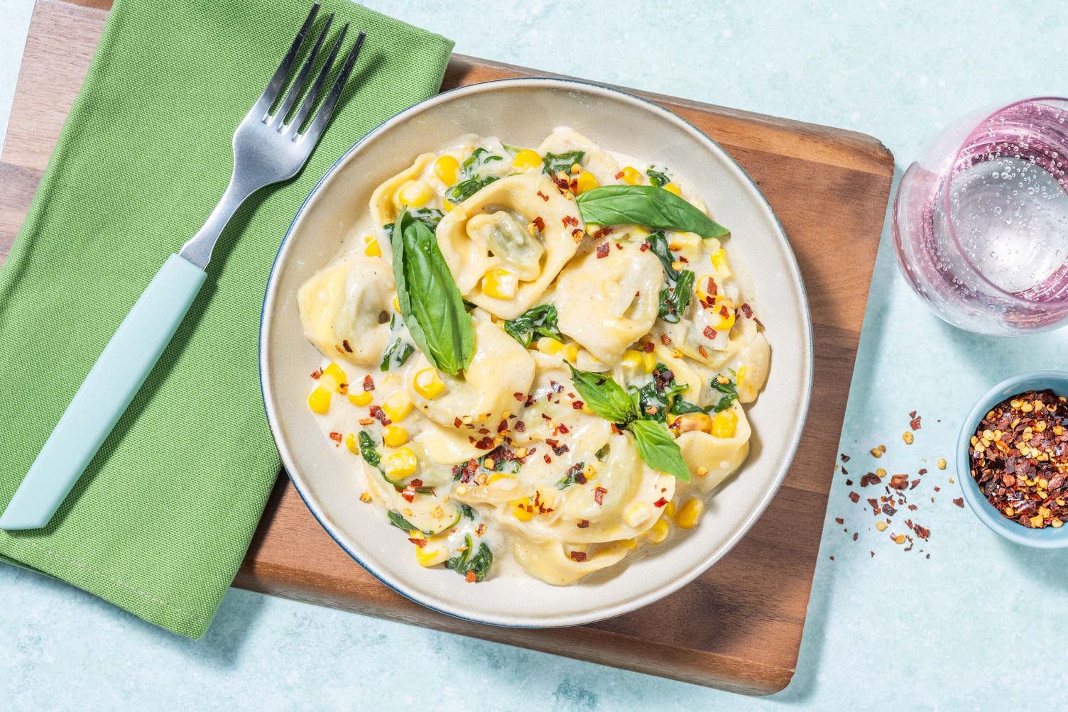 Creamy corn and mushroom tortelloni Recept HelloFresh