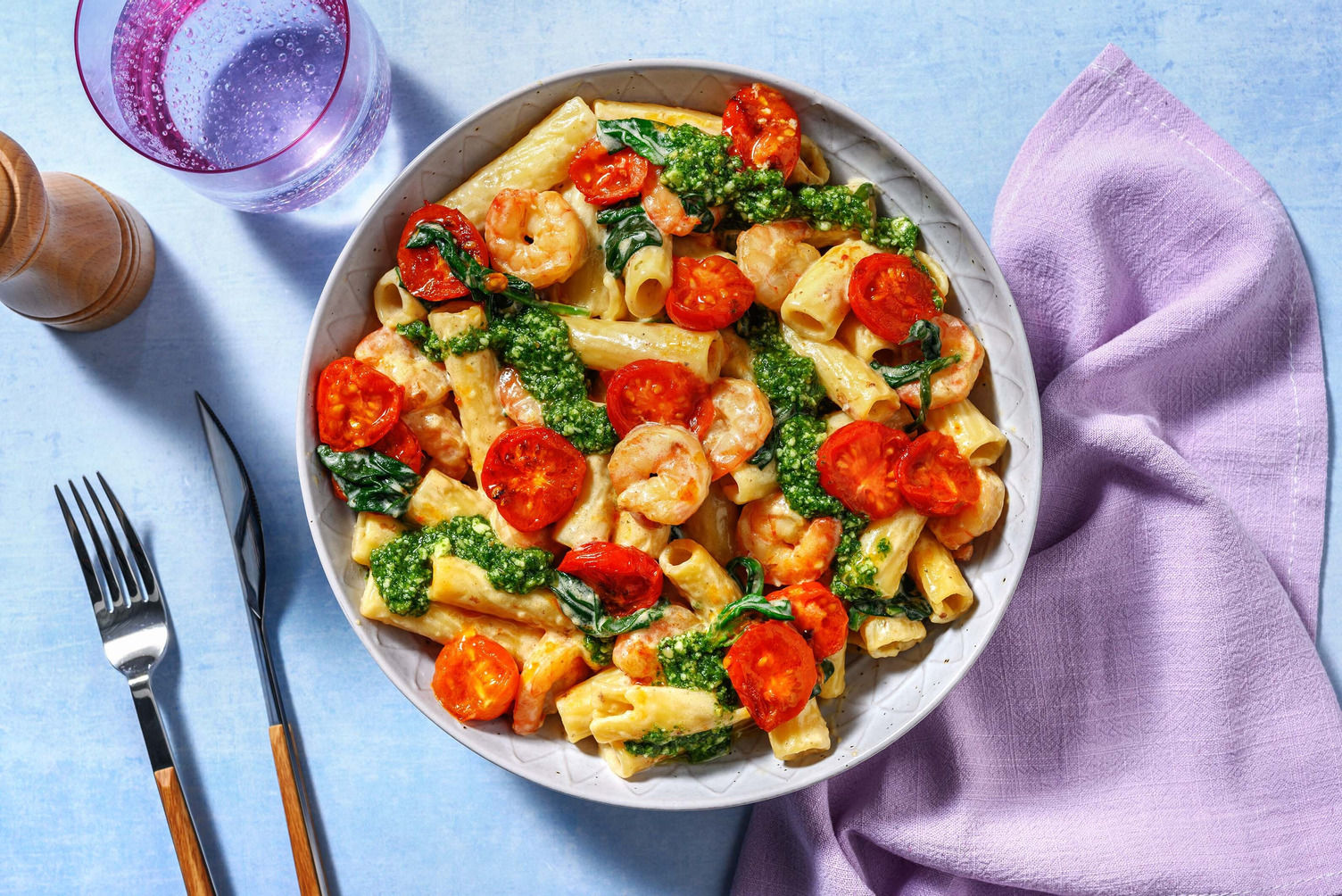 Creamy Prawn Pesto Pasta Recipe | HelloFresh