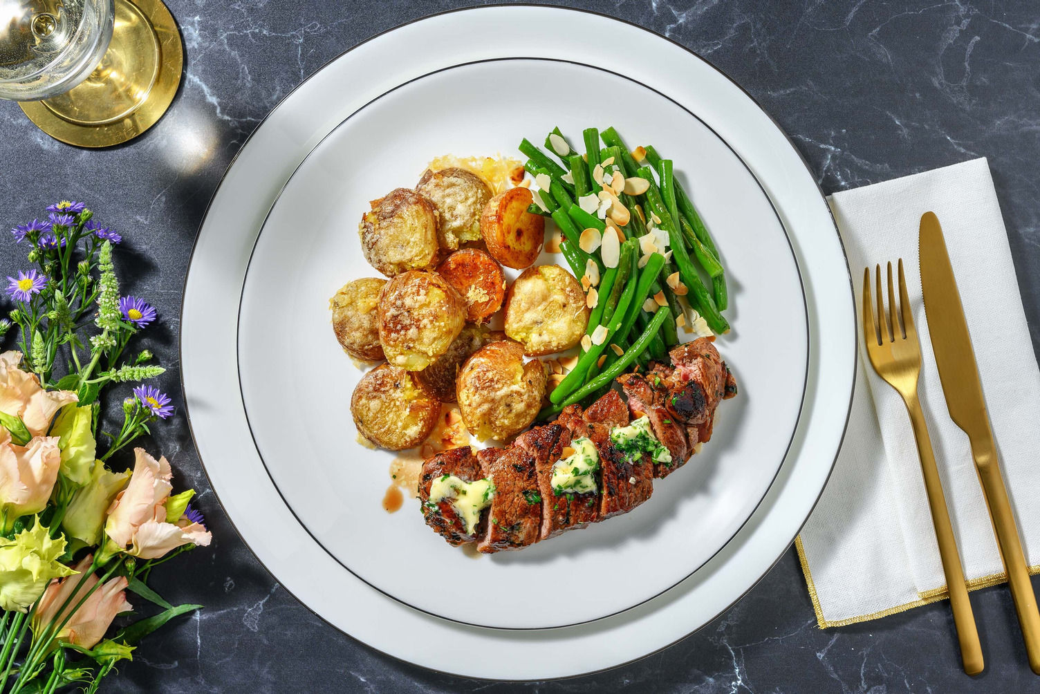 Herby Lamb Steak and Garlic Butter Recipe HelloFresh