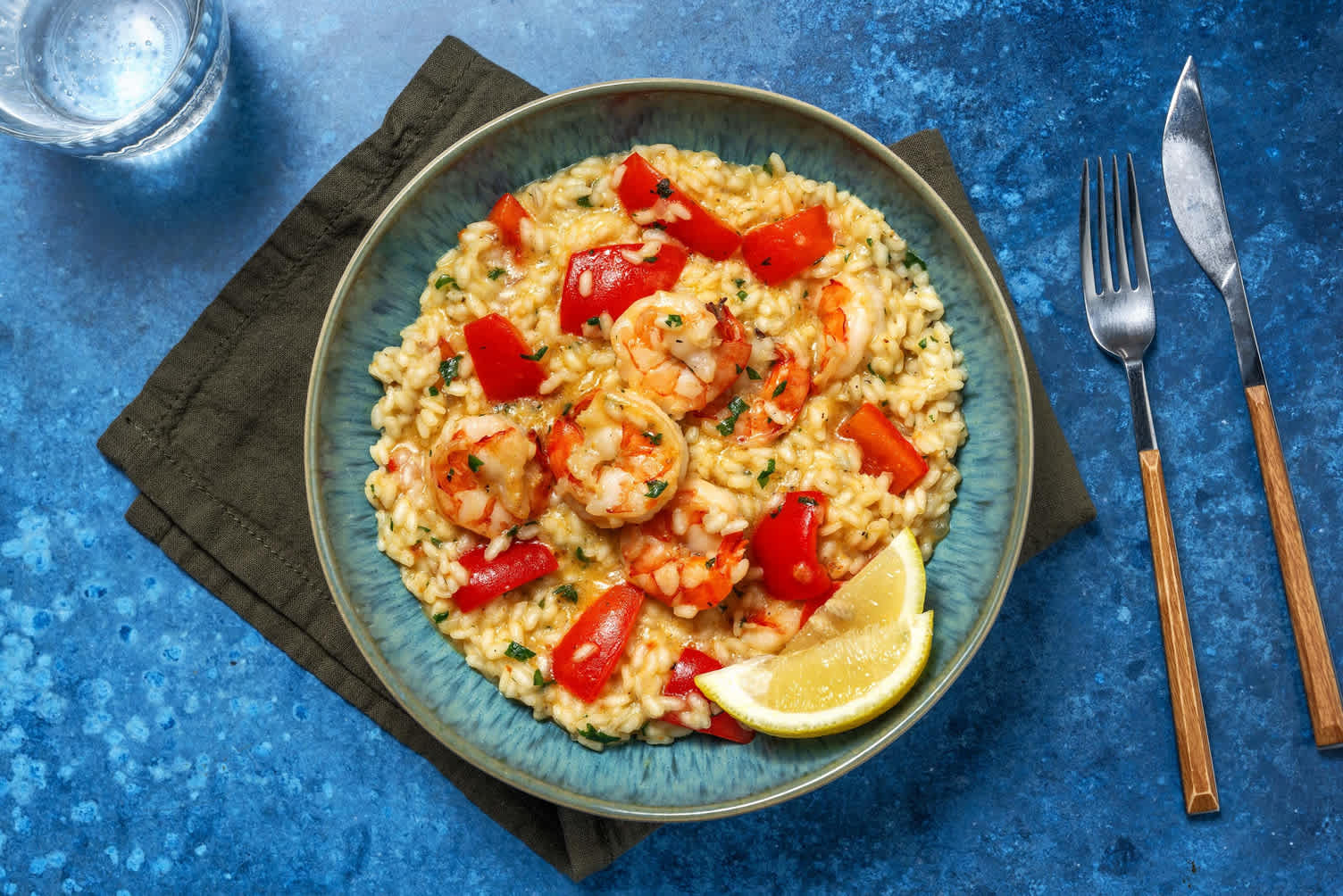 Riesengarnelen mit Zitrone auf cremigem Risotto Rezept HelloFresh