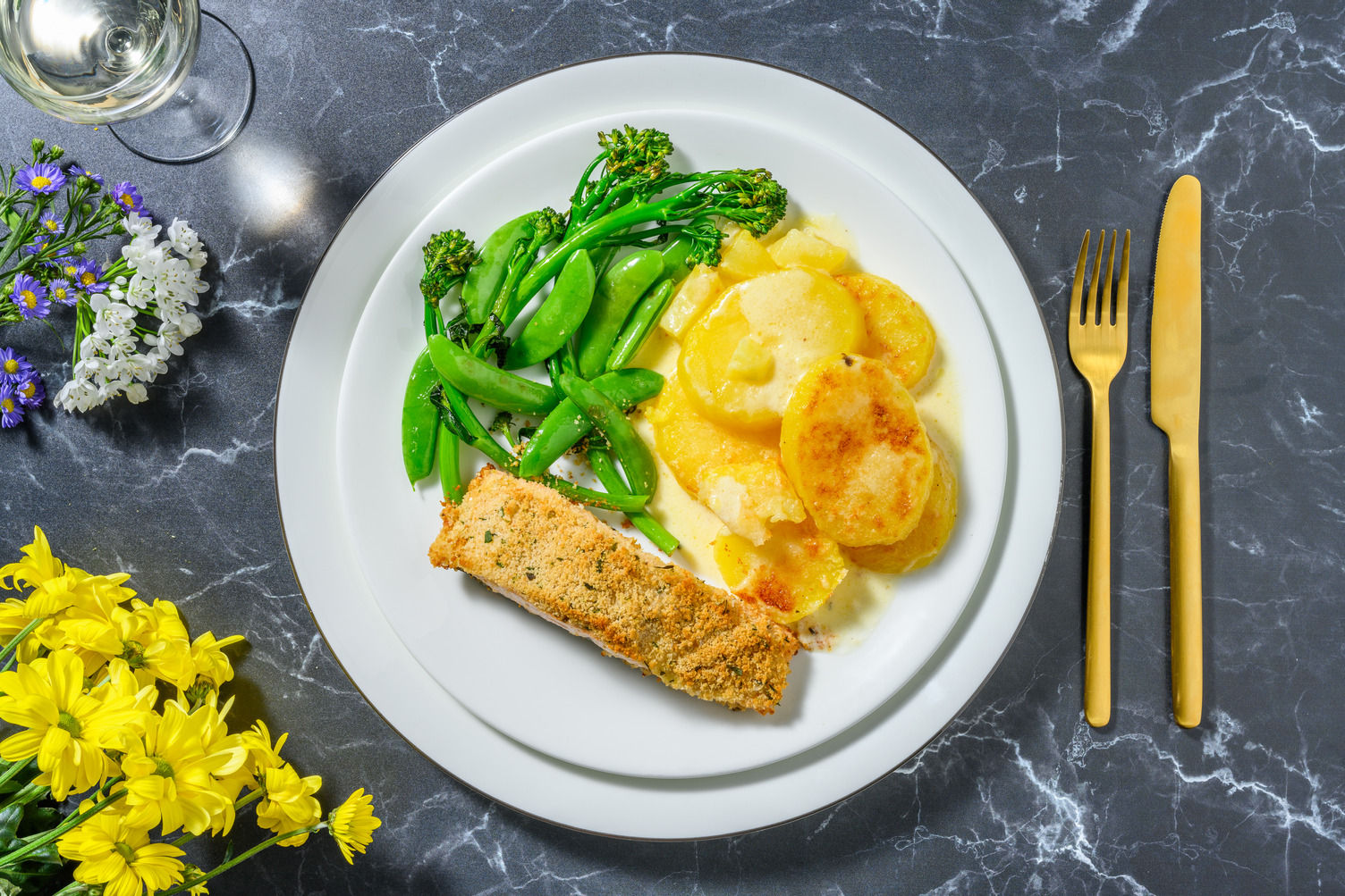 Herb Crusted Salmon Fillet and Cheesy Dauphinoise Recipe HelloFresh