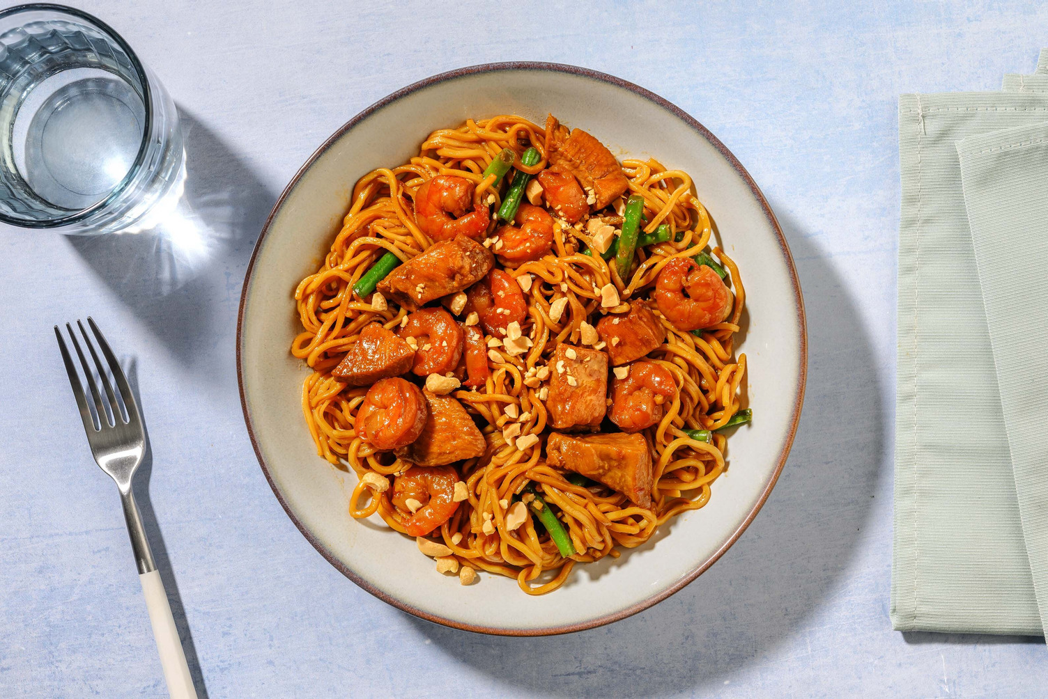 Sweet and Sticky Honey Sambal Chicken & Prawn Noodles Recipe | HelloFresh