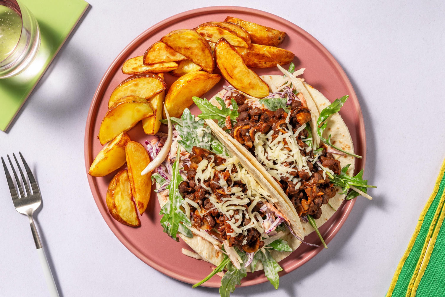 Smoky Chorizo and Refried Black Bean Tacos Recipe HelloFresh