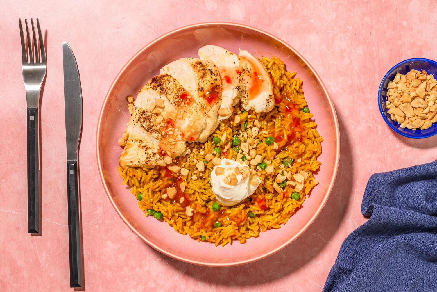 Spiced Chicken on Baked Thai Style Rice Recipe HelloFresh