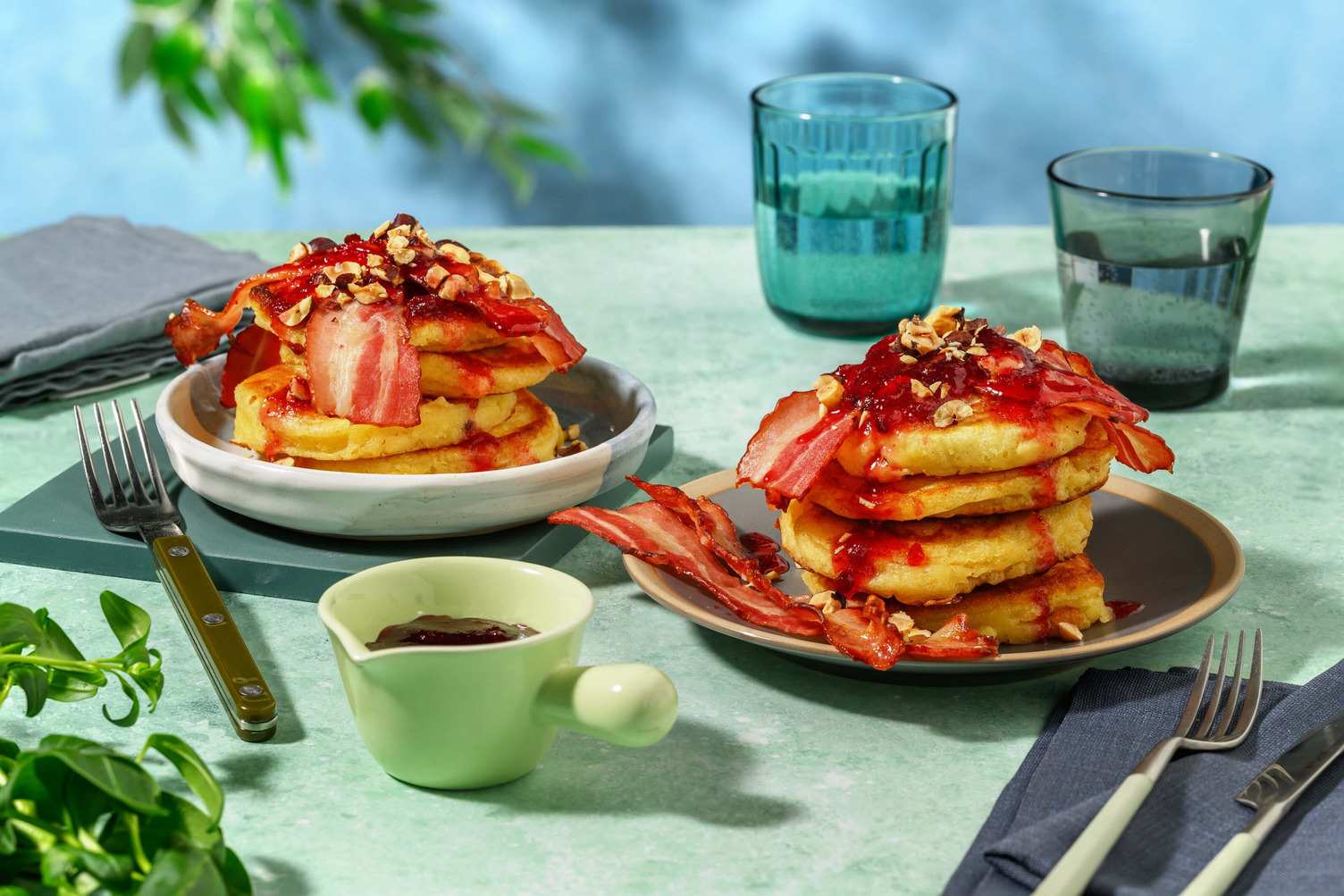 Pancakes à l'américaine au lard Recette HelloFresh