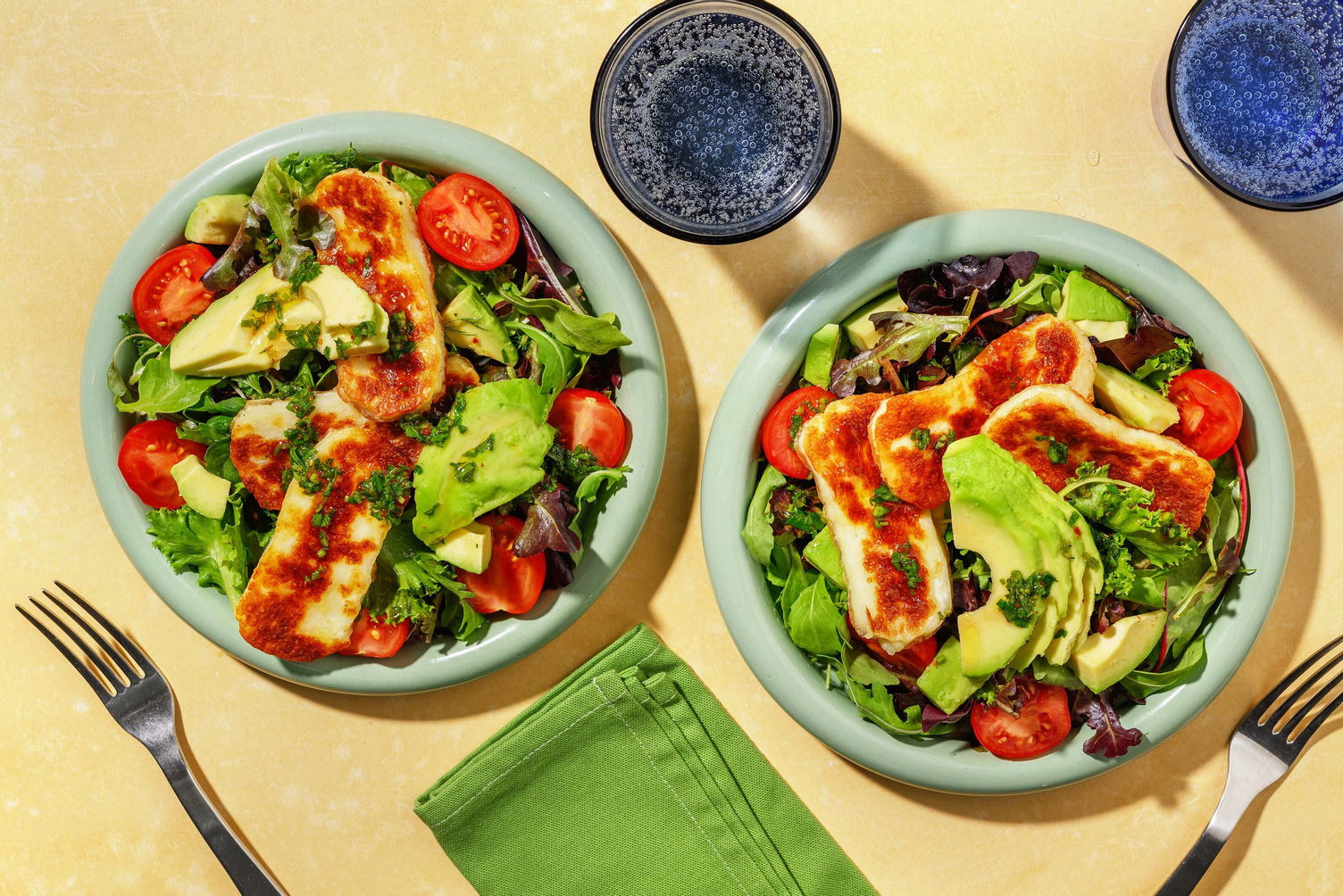 ChimiHarissa Halloumi and Avocado Salad Recipe HelloFresh