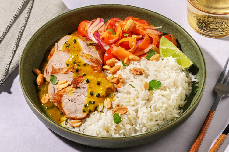 Caribisk inspireret svinemørbrad og kokosris | HelloFresh