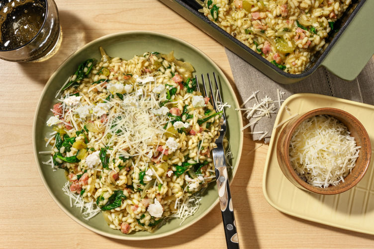 Basil Pesto & Bacon Risotto Recipe | HelloFresh