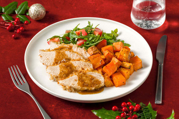 Double Turkey Crumbed Double Turkey and Sweet Potato Chunks Recipe | HelloFresh