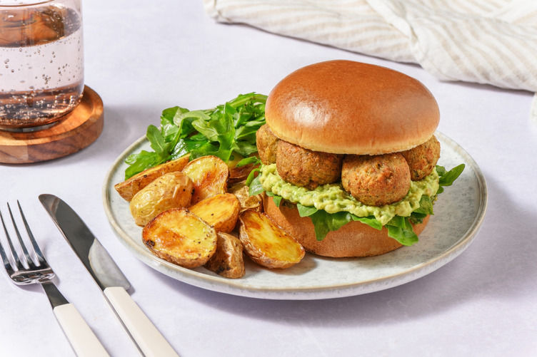 Falafel and Avo burger with Irish Bacon Recipe | HelloFresh