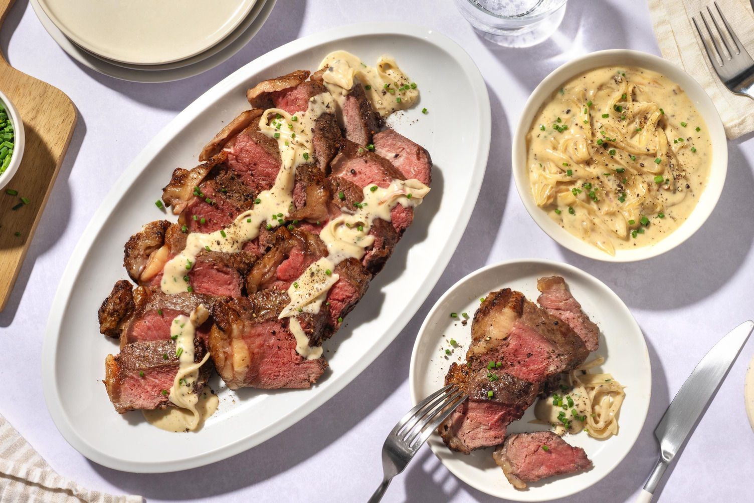 Small Plates Style Rump Steak & Peppercorn Sauce Recipe | HelloFresh