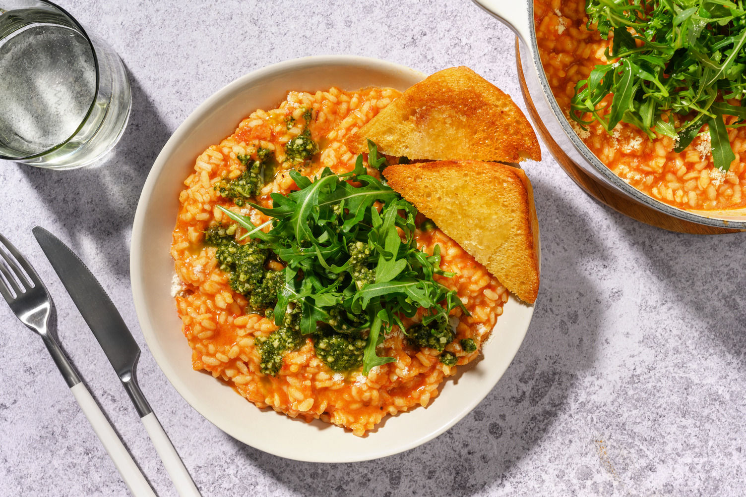 Oven-Baked Tomato Risotto and Garlic Bread Recipe | HelloFresh