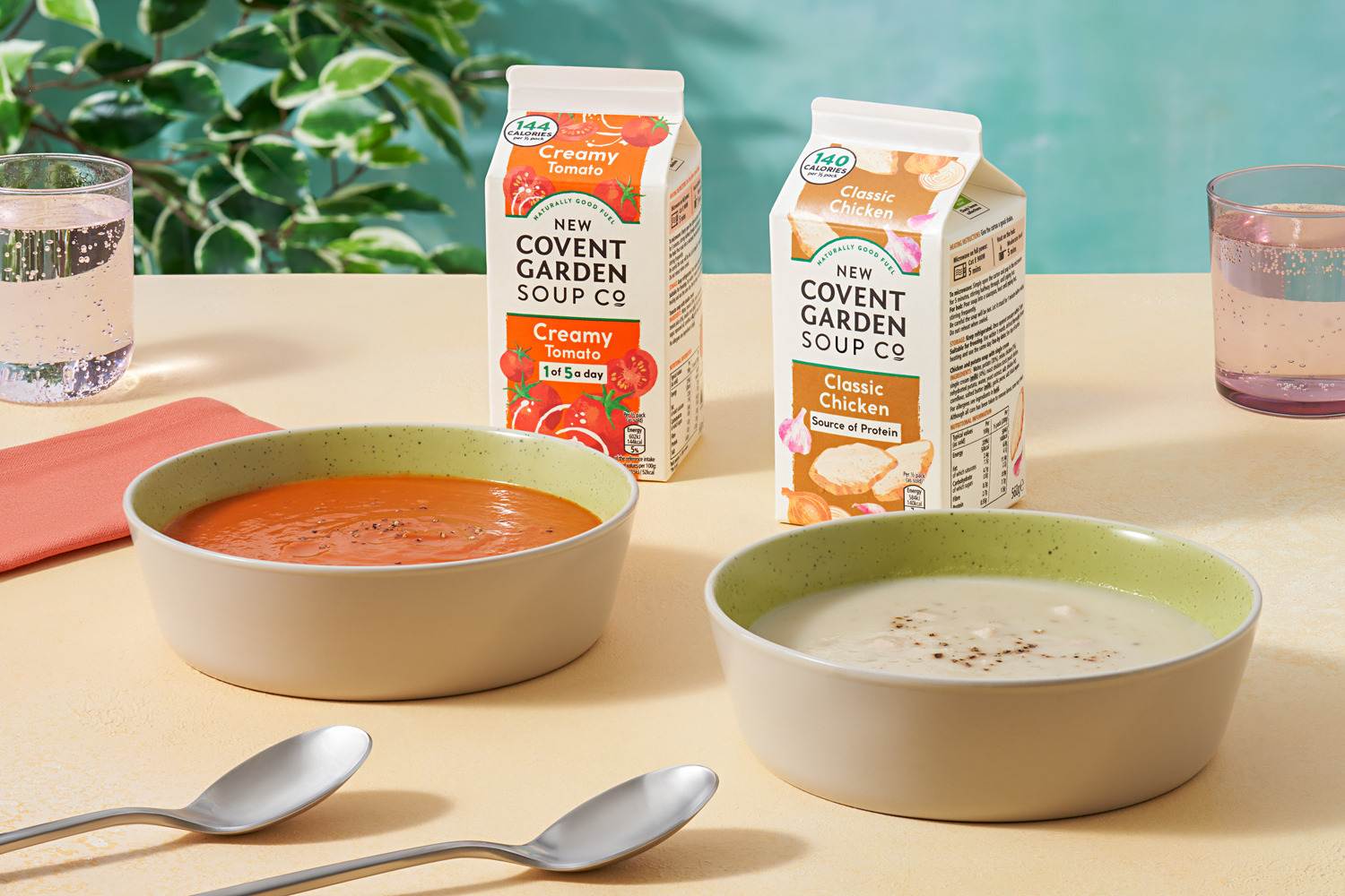 New Covent Garden Classic Chicken Soup and Creamy Tomato Soup Variety