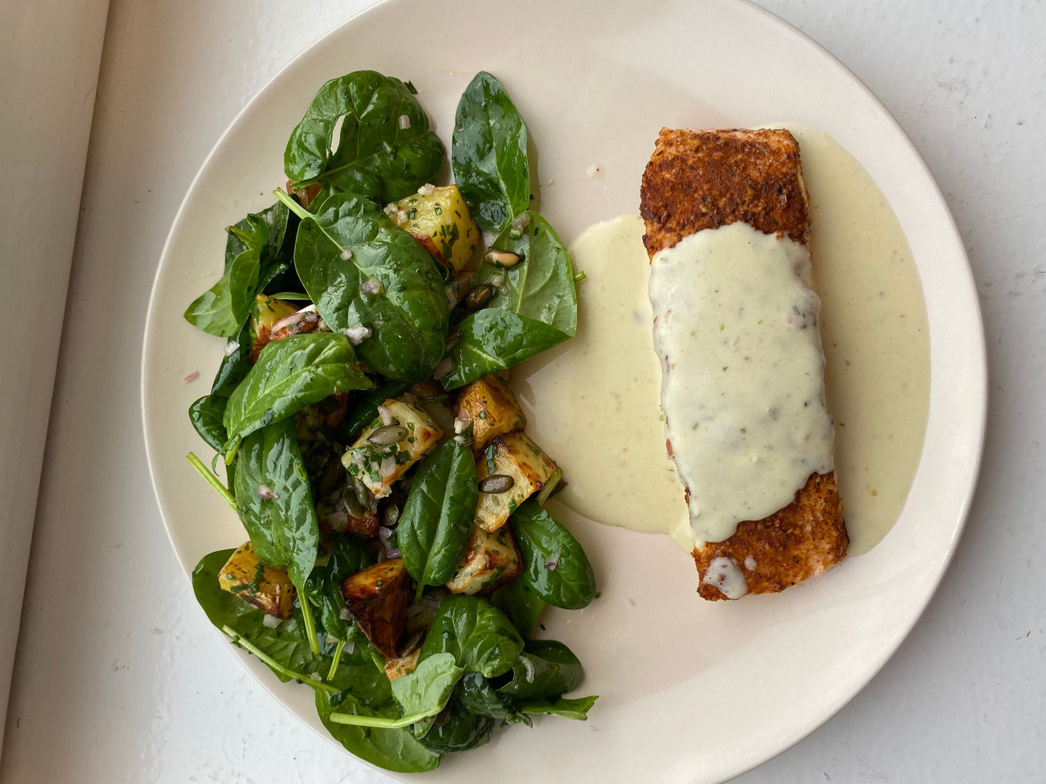 Spiced trout in creamy mustard sauce HelloFresh