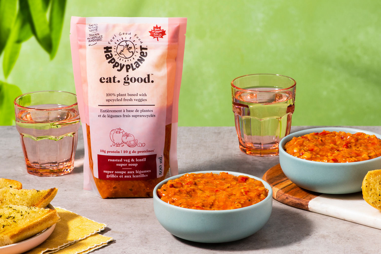 (ON) Happy Roasted Veg & Red Lentil Soup/Garlic Bread Bundle