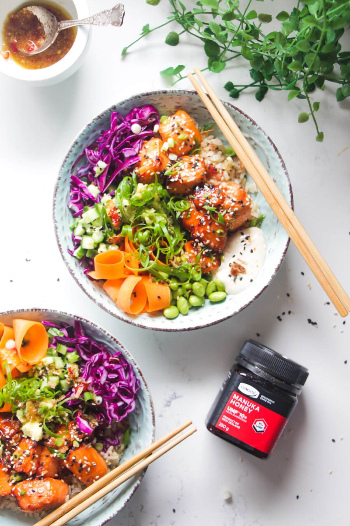 UmamiGinger Salmon Poke Style Bowls Recipe HelloFresh