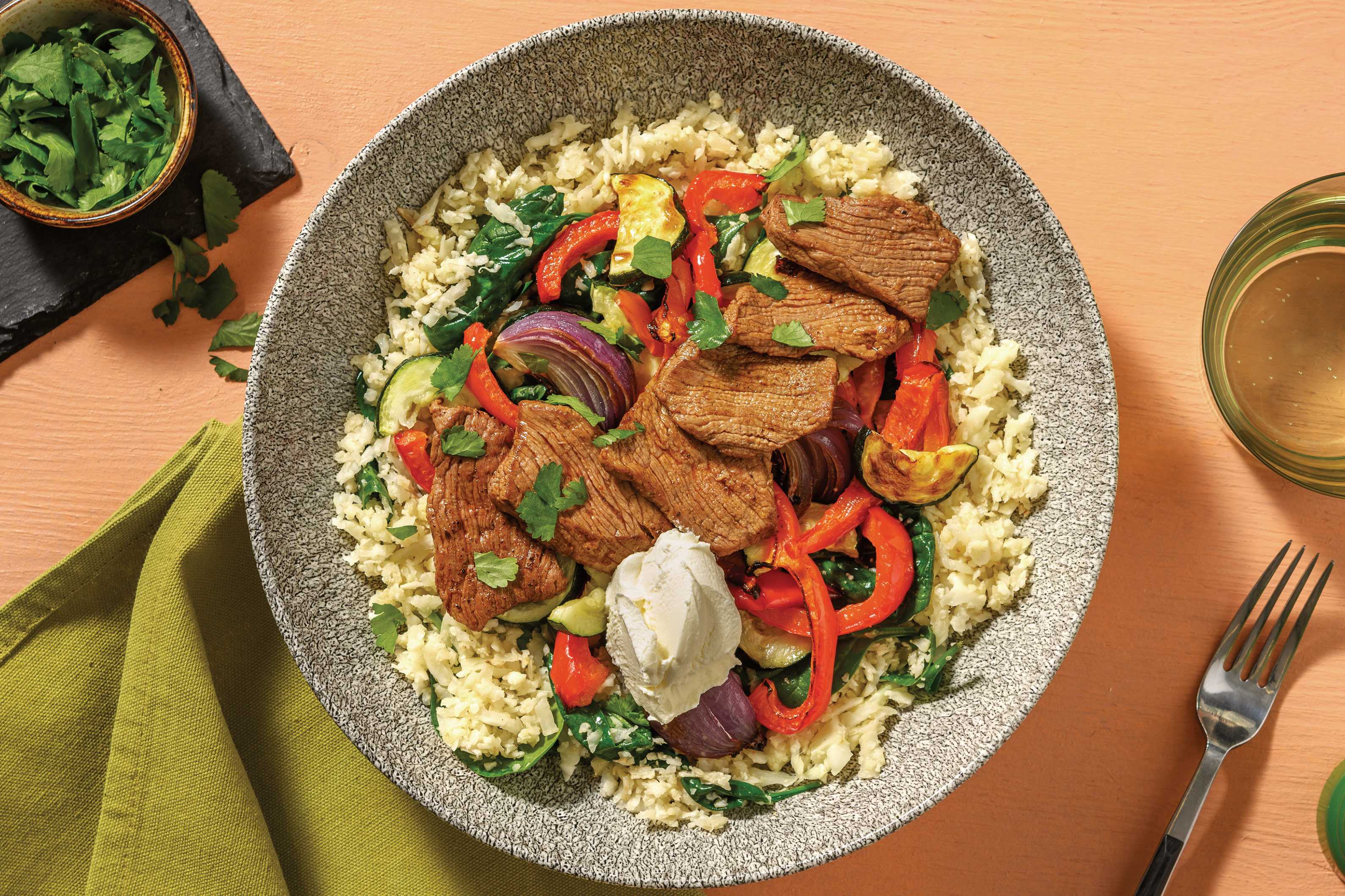 Smokey American Beef Bowl & Cauliflower Rice Recipe HelloFresh