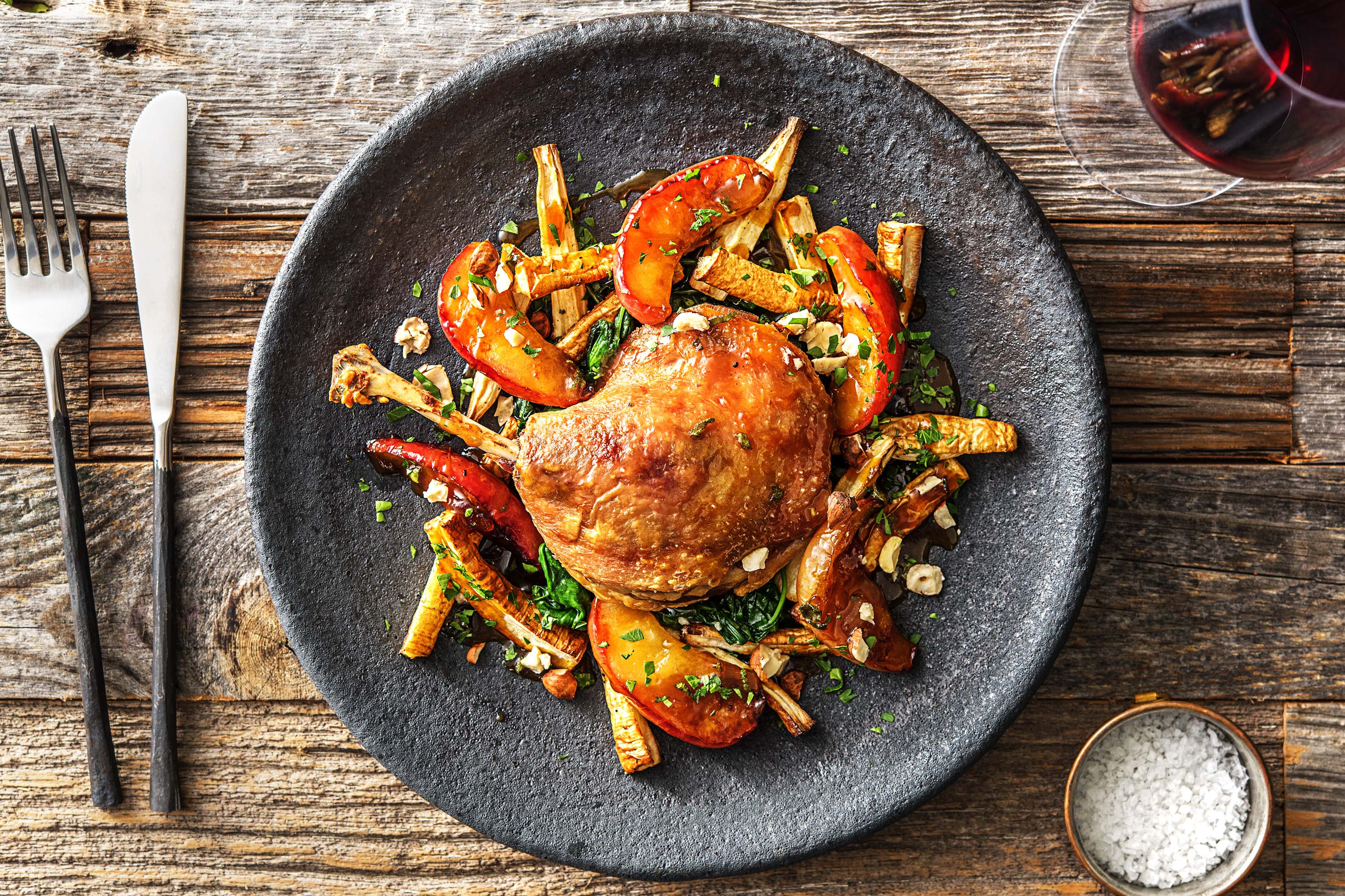 Glazed Duck, Parsnip Chips & Spinach Recipe | HelloFresh