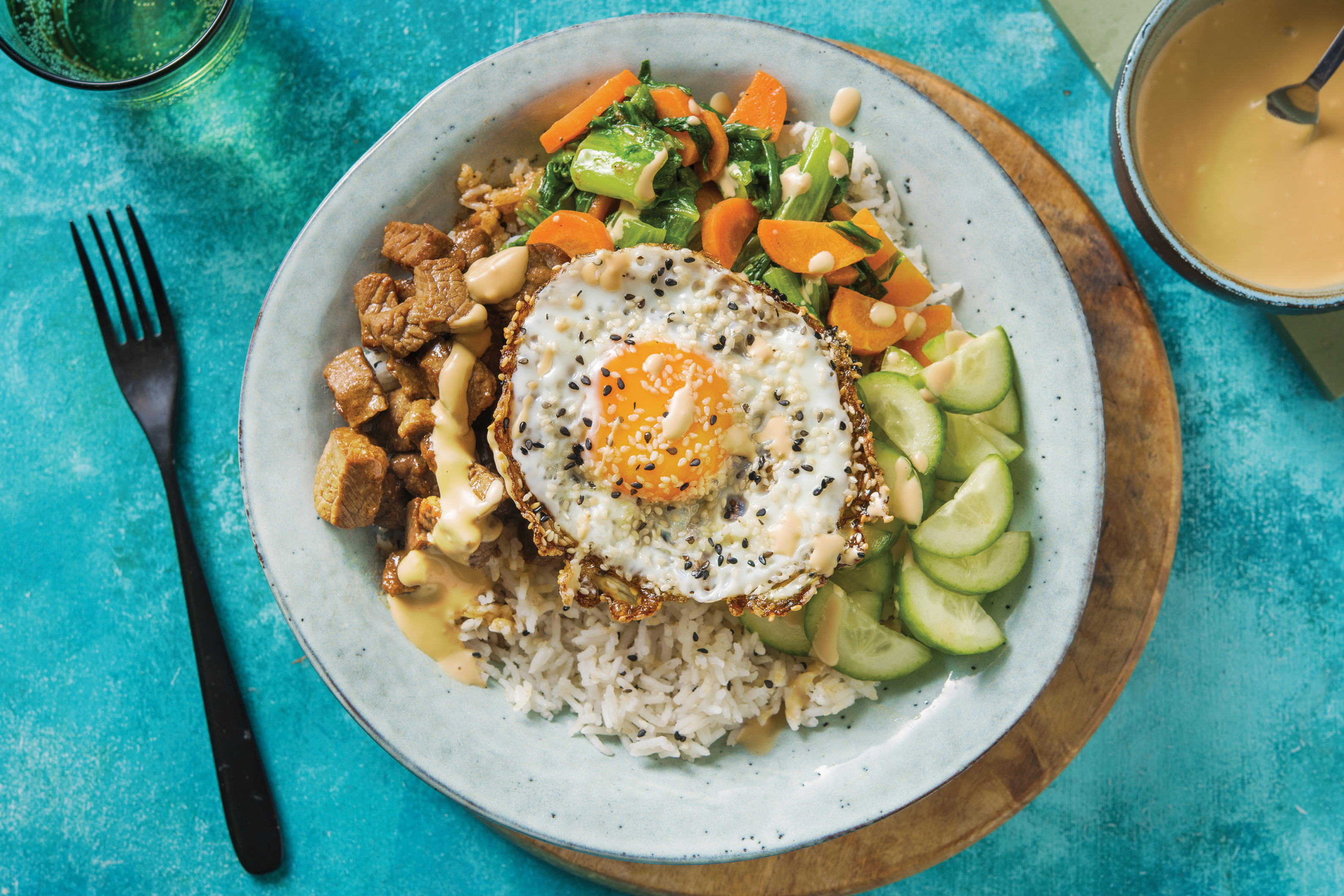 Rice Bowl with Fried Egg and Avocado Recipe