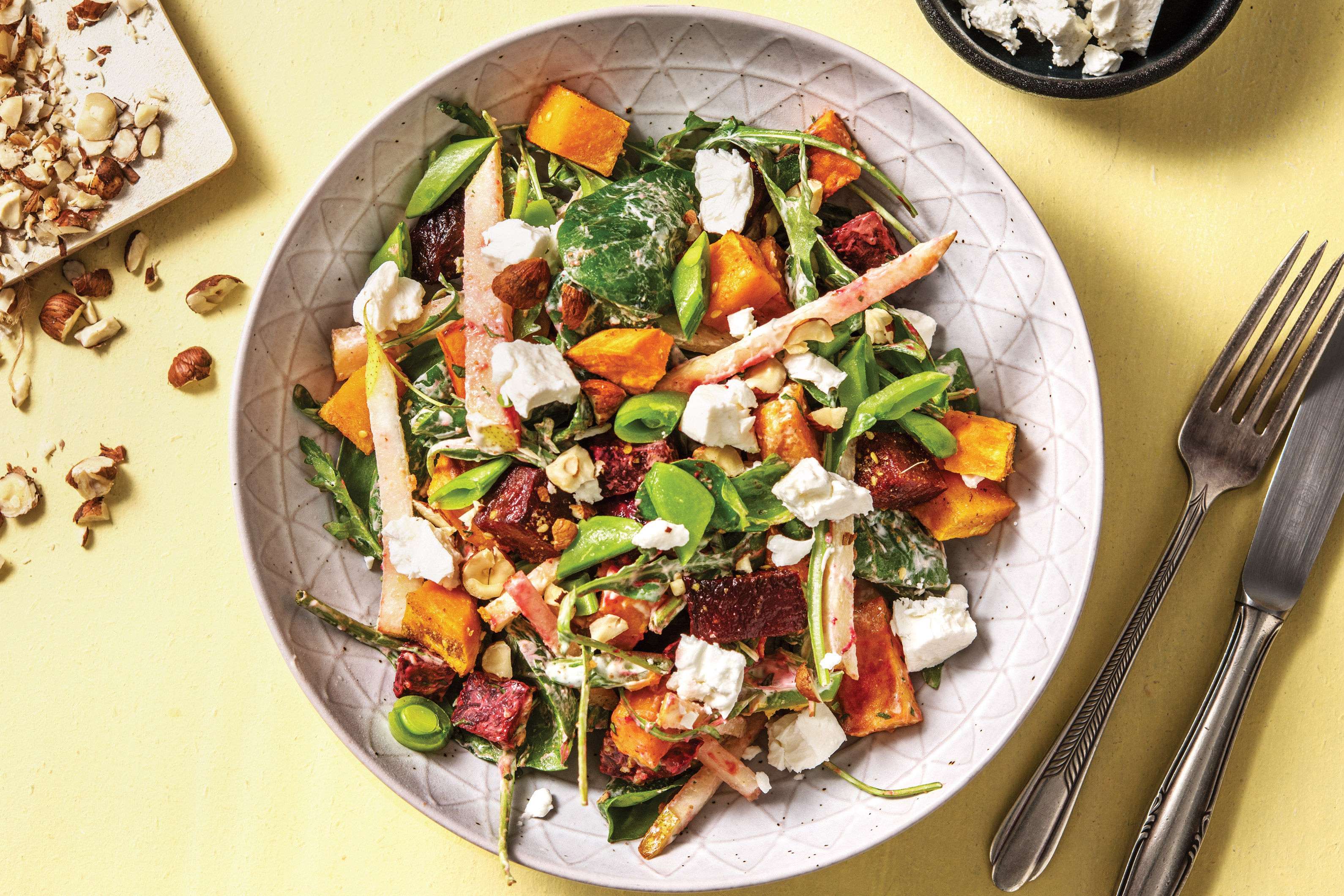 Dukkah Roasted Sweet Potato & Beetroot Salad Recipe HelloFresh