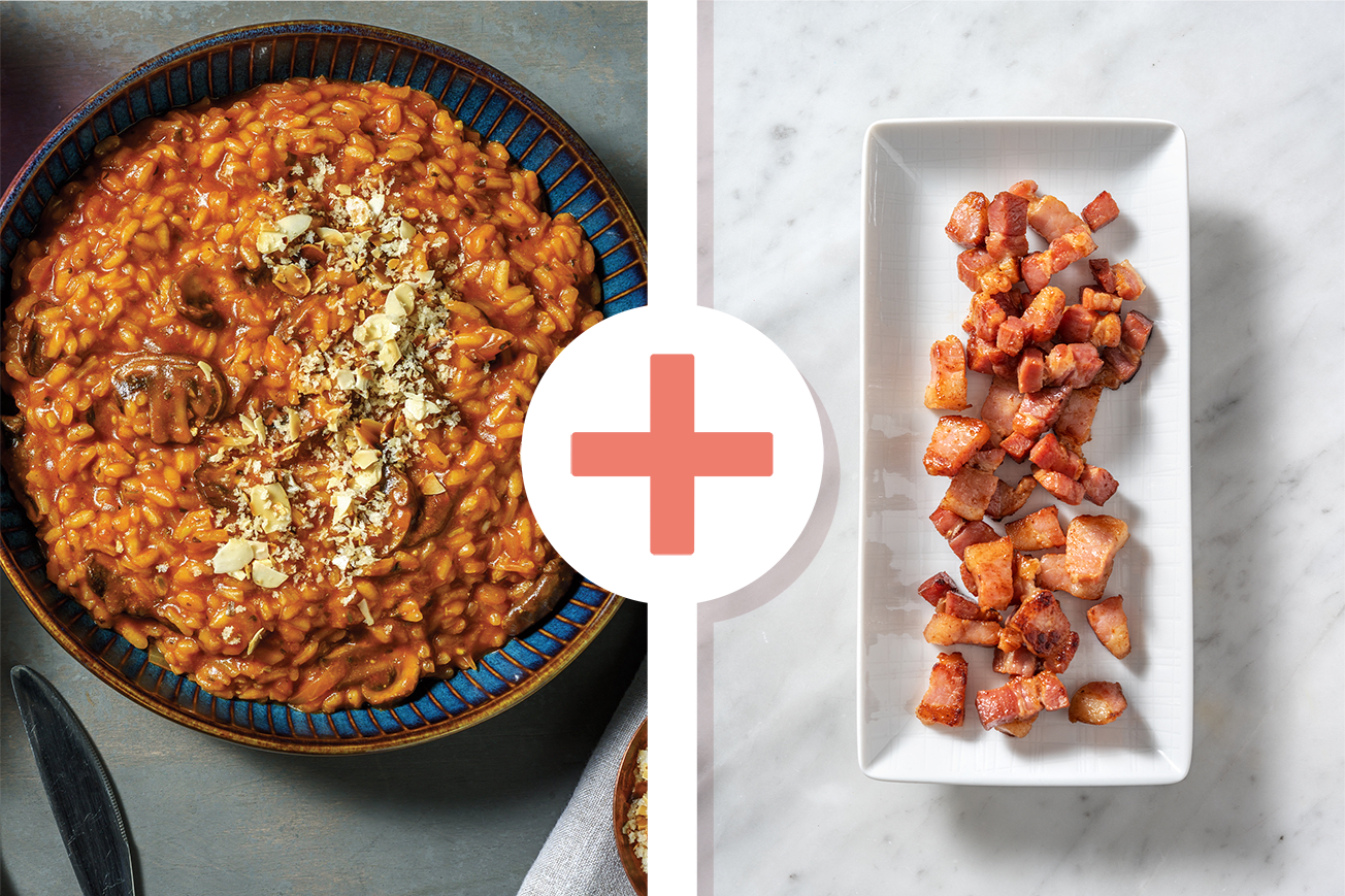 Bacon, Mushroom & Basil Pesto Risotto Recipe HelloFresh