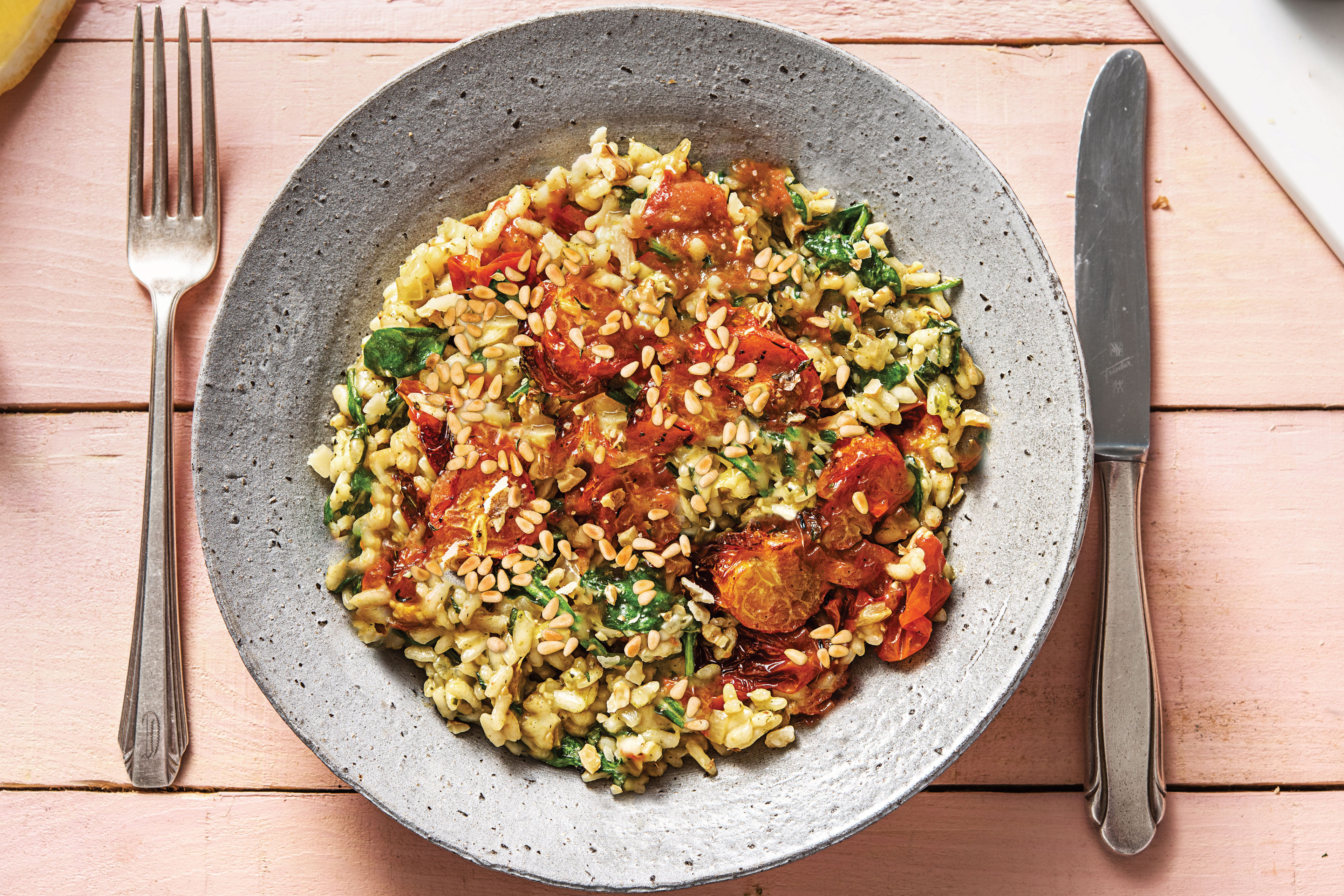 Baked Cherry Tomato & Pesto Risotto Recipe HelloFresh