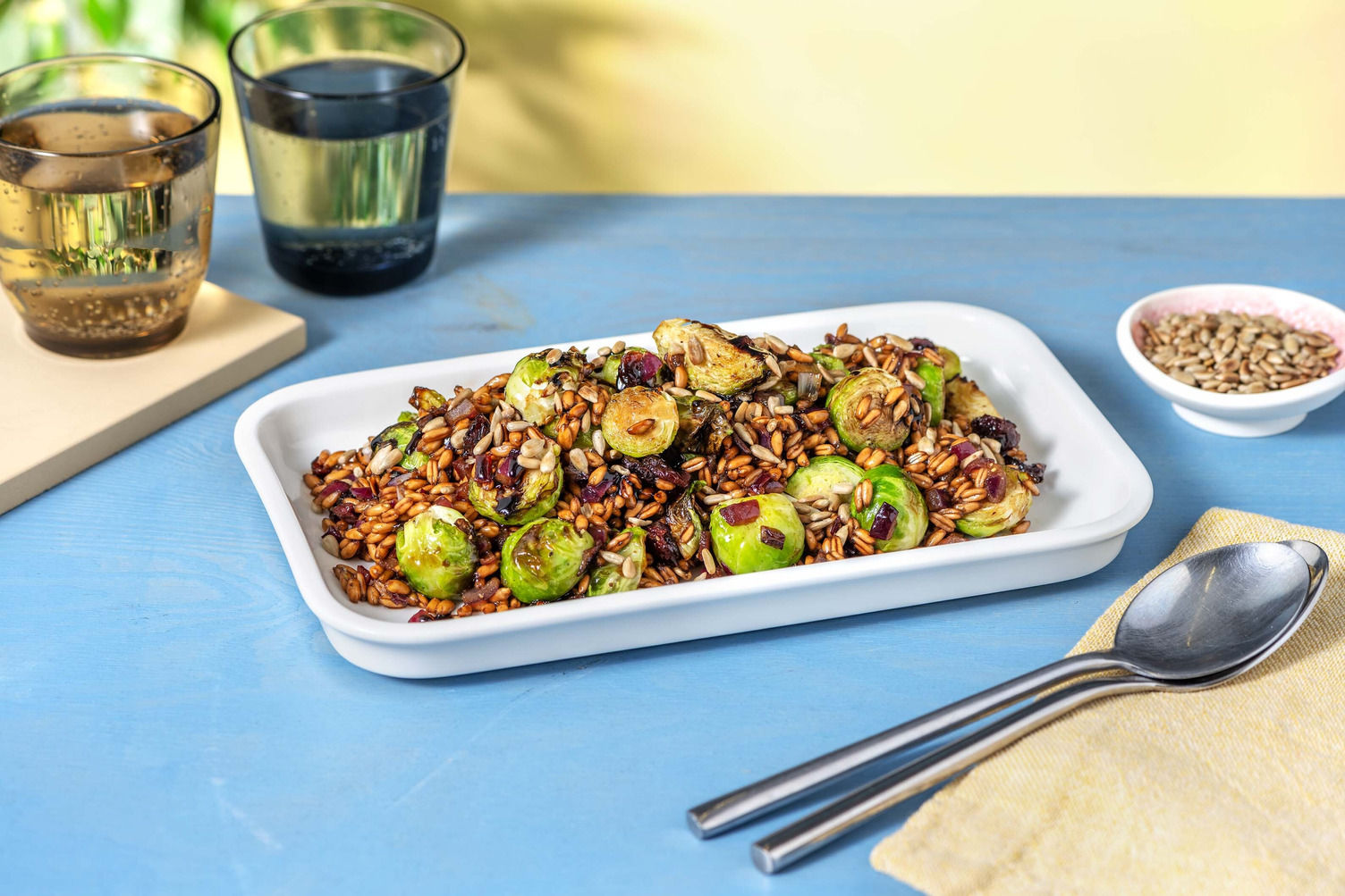 Balsamci Farro and Brussels Sprouts Recipe HelloFresh