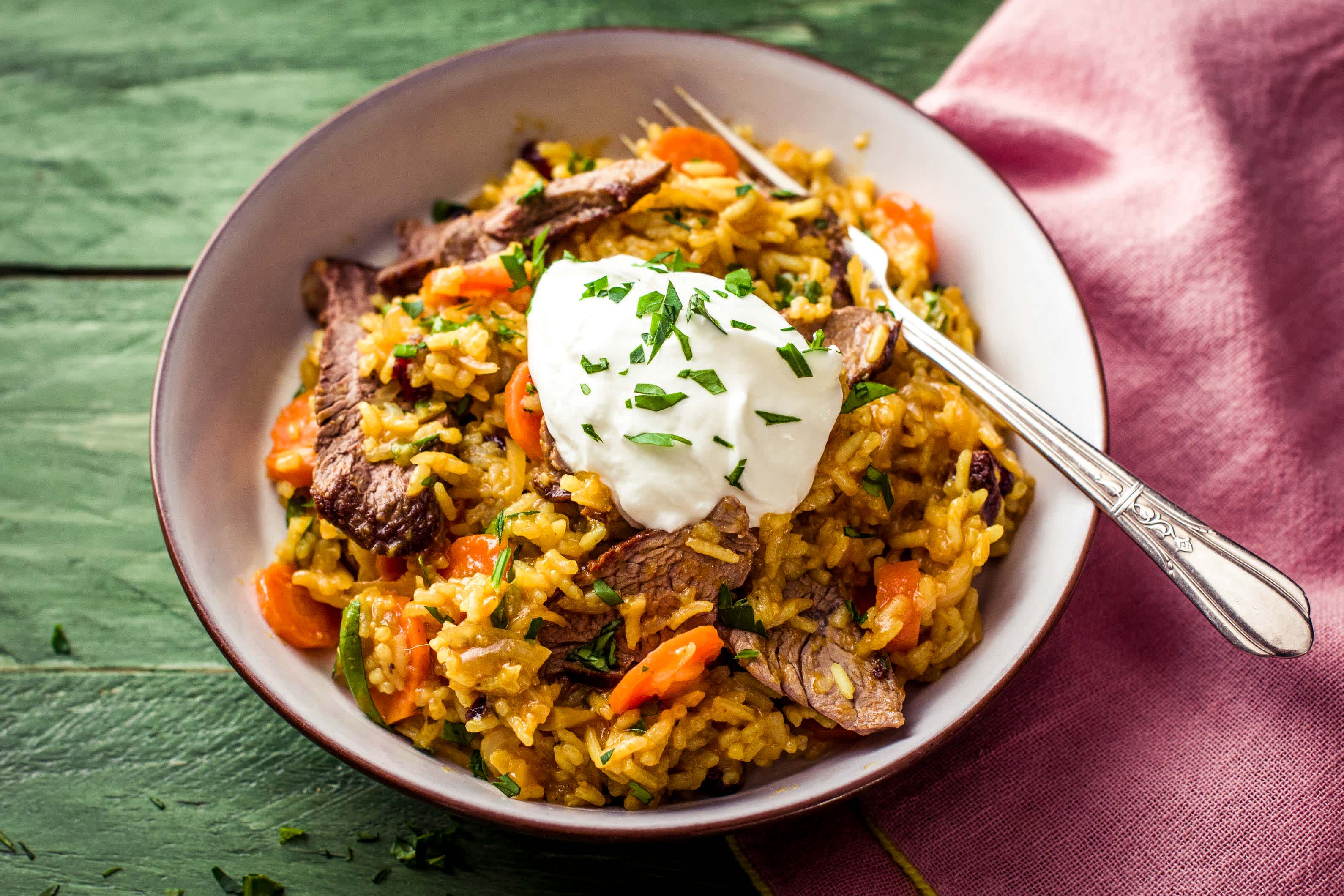 Beef Biryani with Greek Yoghurt and Coriander Recipe HelloFresh