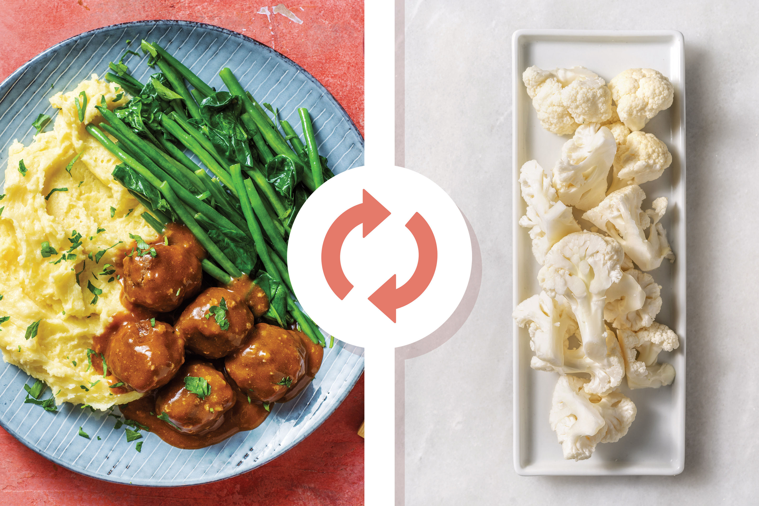 BBQGlazed Beef Meatballs & CauliPotato Mash Recipe HelloFresh