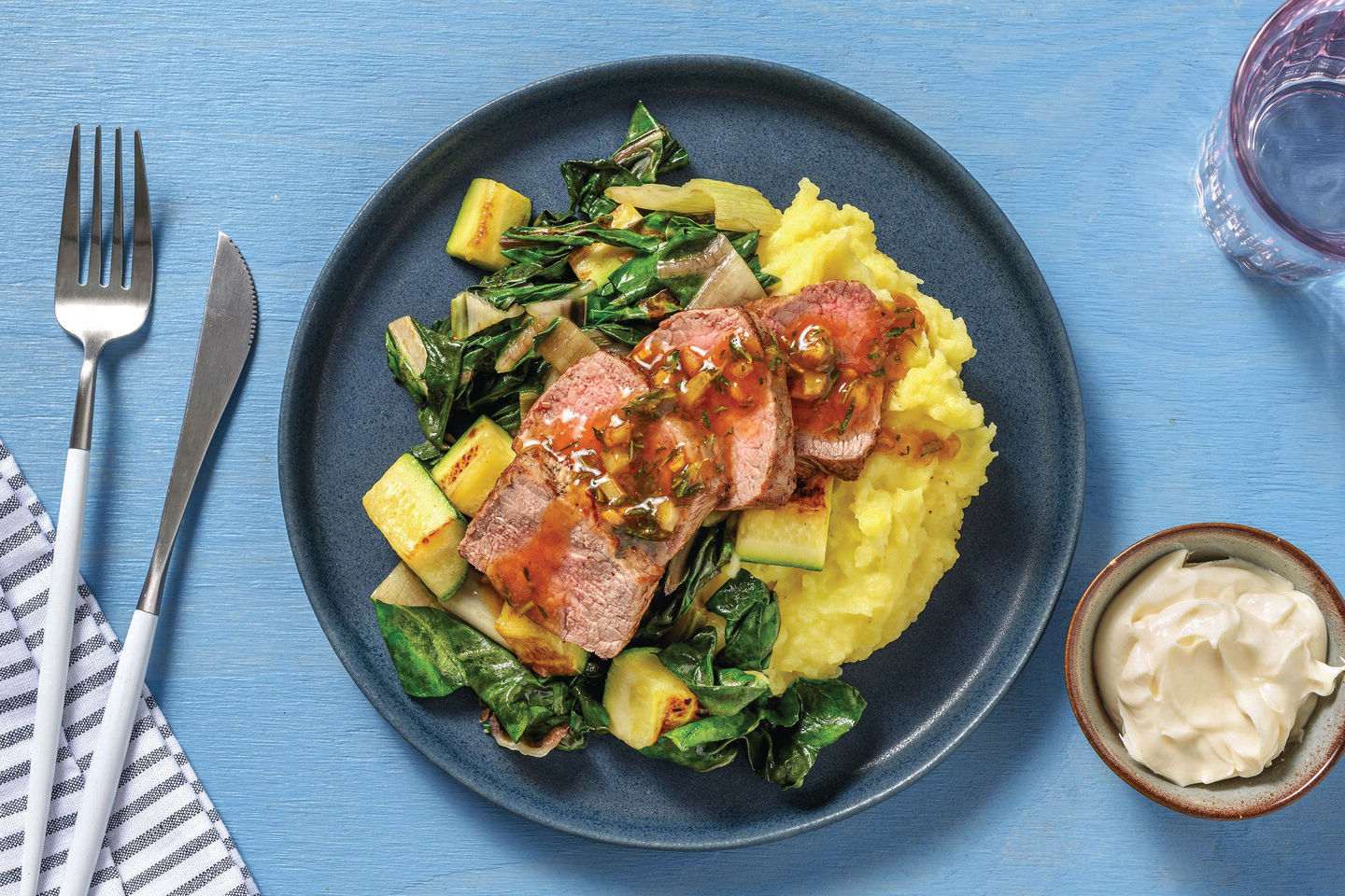 Seared Beef & GarlicRosemary Sauce Recipe HelloFresh