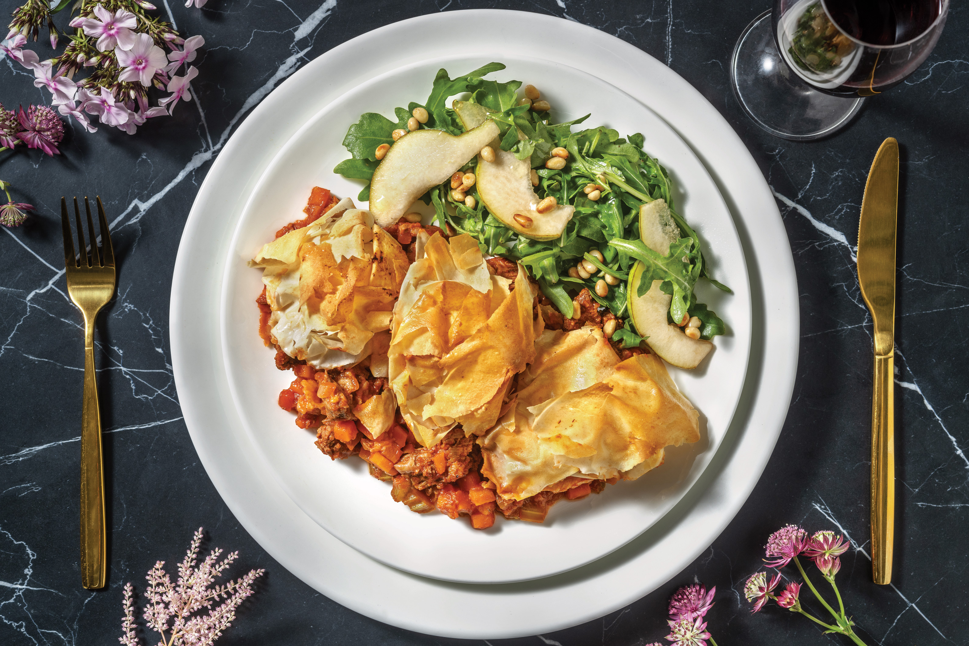 Beef Brisket & Red Wine Jus Filo Pie Recipe HelloFresh