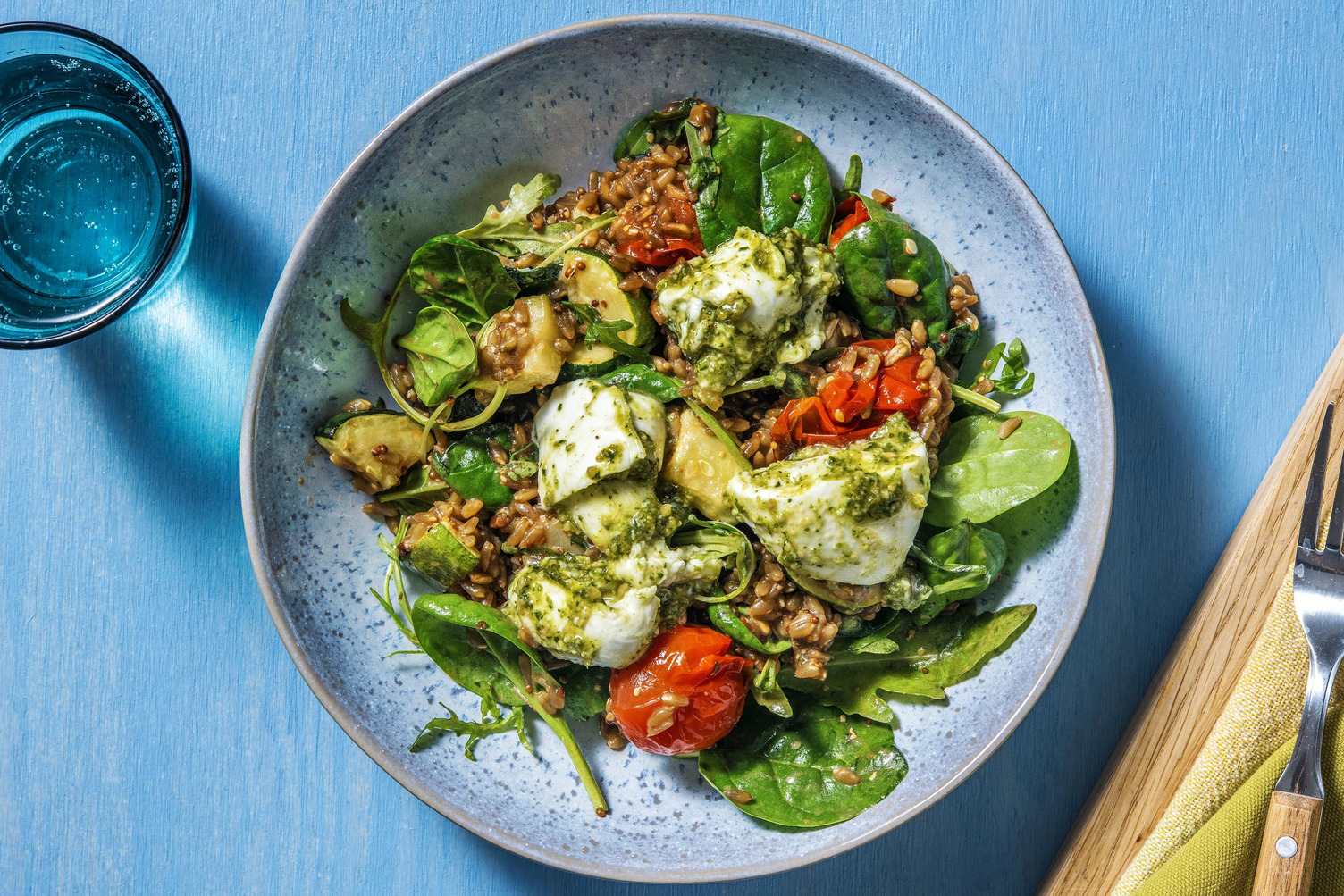 Marinated Mozzarella Farro Bowl Recipe HelloFresh