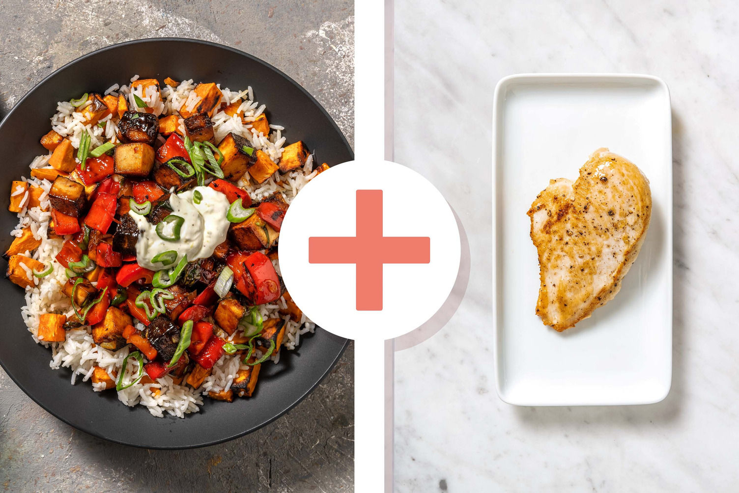 MangoJerk Tofu and Chicken Rice Bowls Recipe HelloFresh