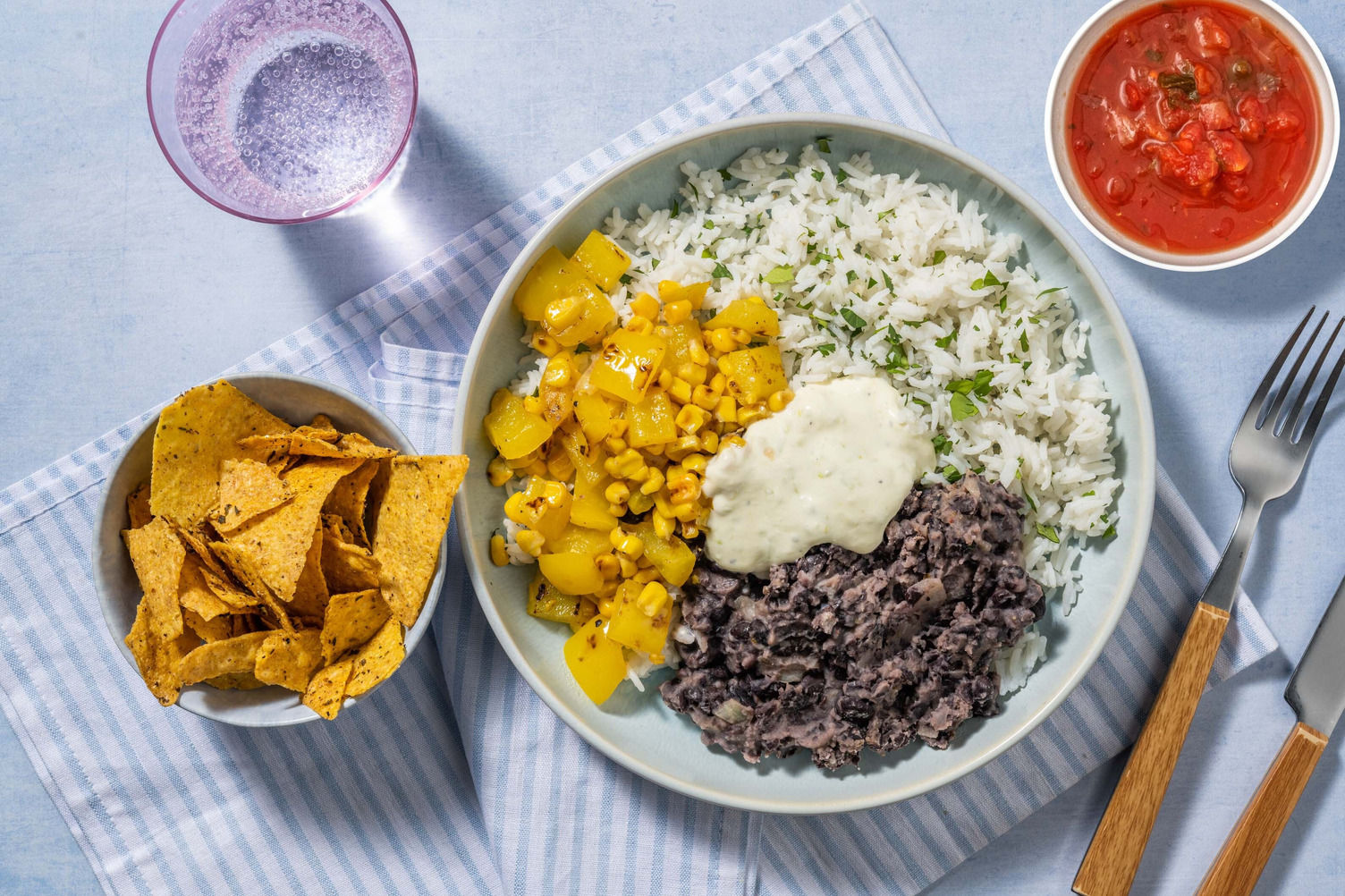Refried Black Bean, Corn and Pepper Taco Bowls Recipe HelloFresh