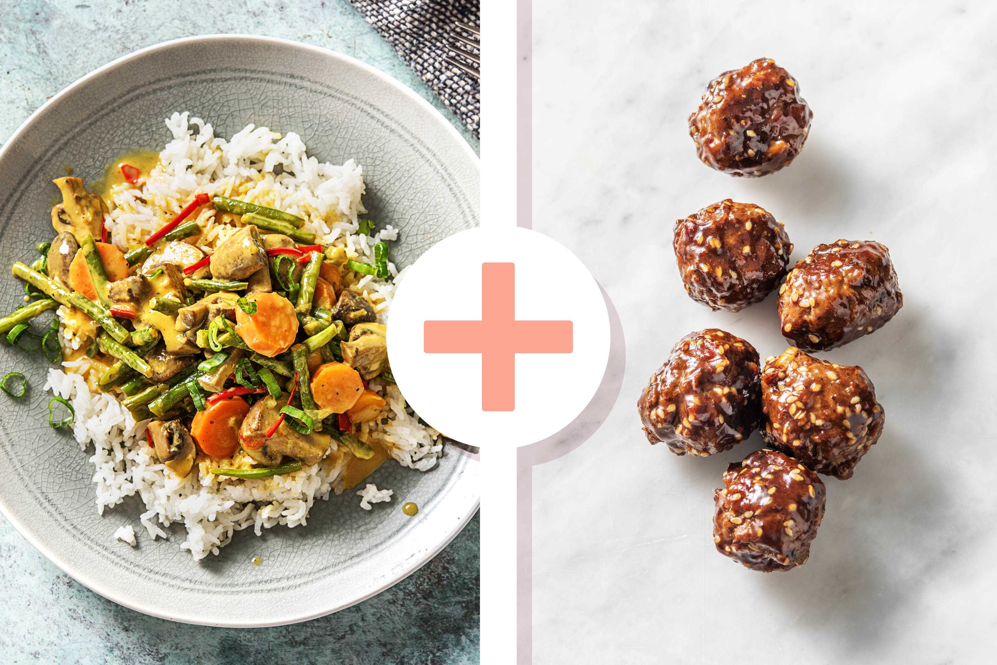 Buntes Kokos-Curry mit marinierten Fleischbällchen Rezept | HelloFresh